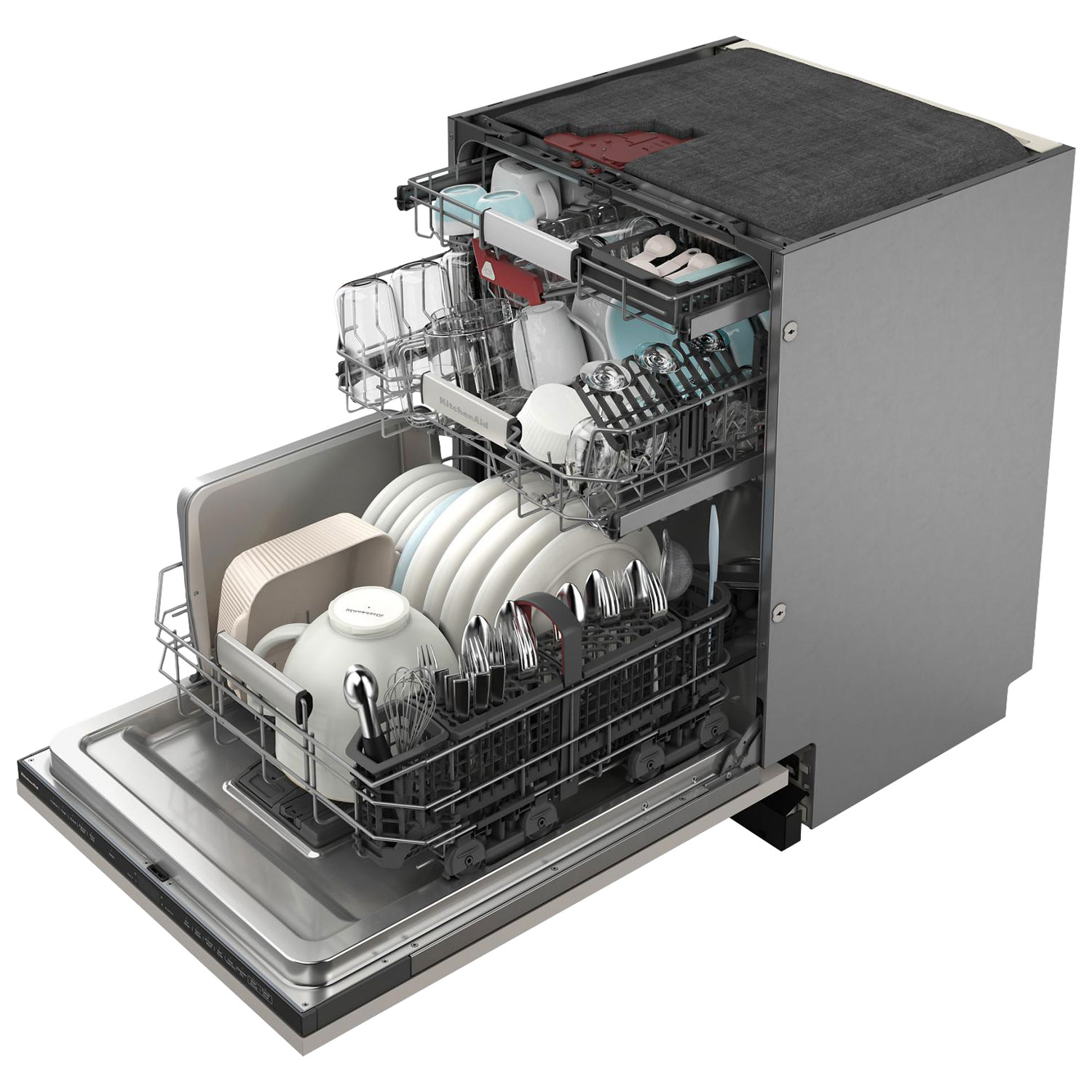 KitchenAid 24" 39dB Built-In Dishwasher w/ Stainless Steel Tub & Third Rack - Panel Ready