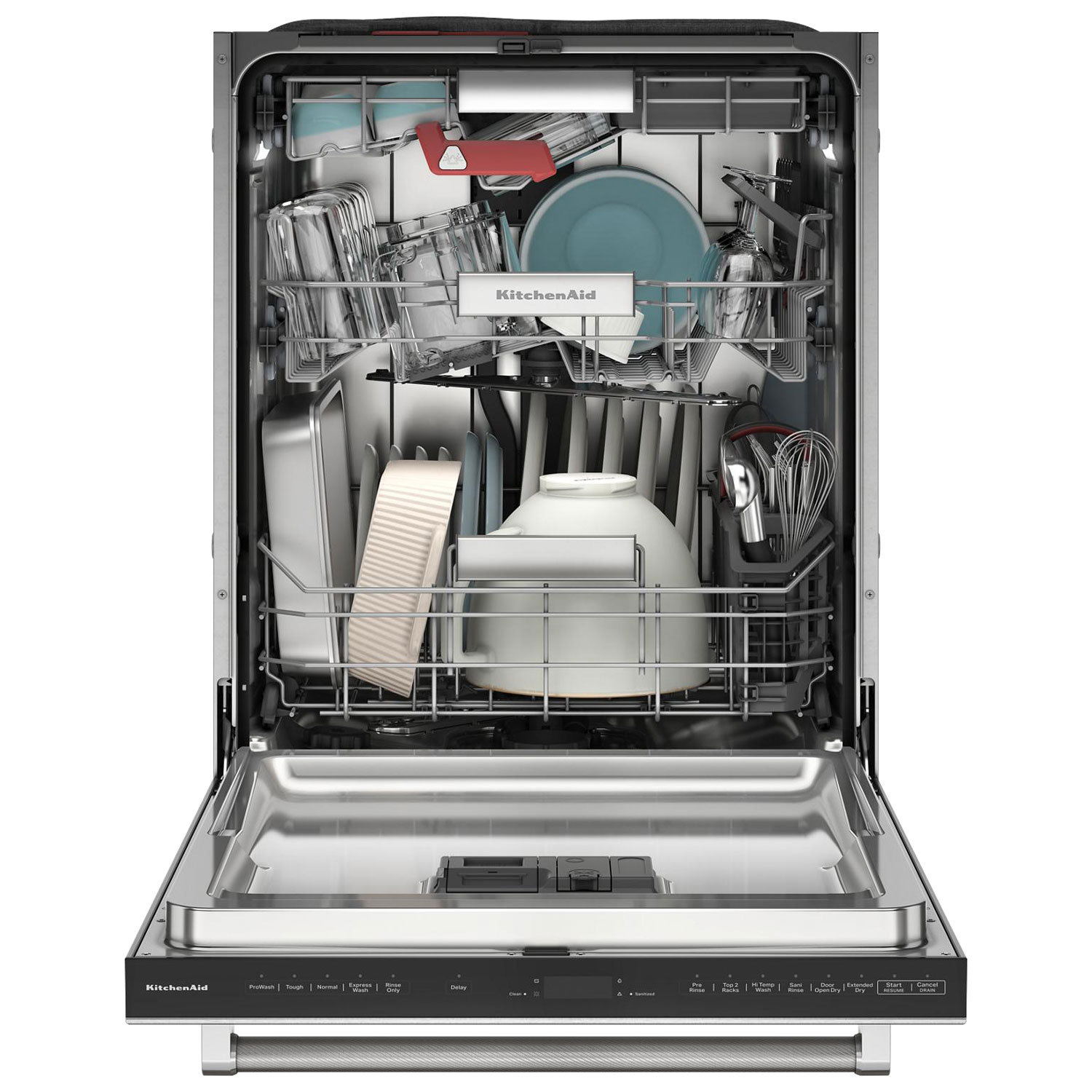 KitchenAid 24" 39dB Built-In Dishwasher w/ Stainless Steel Tub & Third Rack -Stainless Steel
