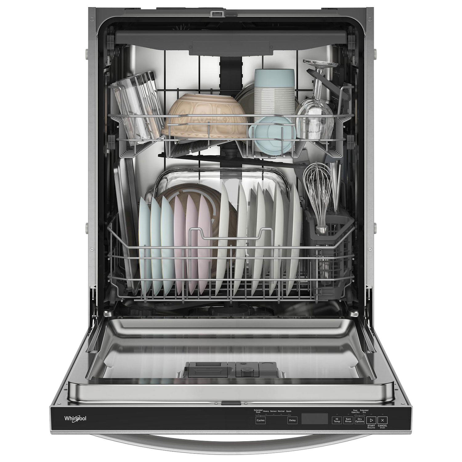 Lave-vaisselle encastrable 24 po 44 dB avec cuve inox et 3e panier de Whirlpool - Inox