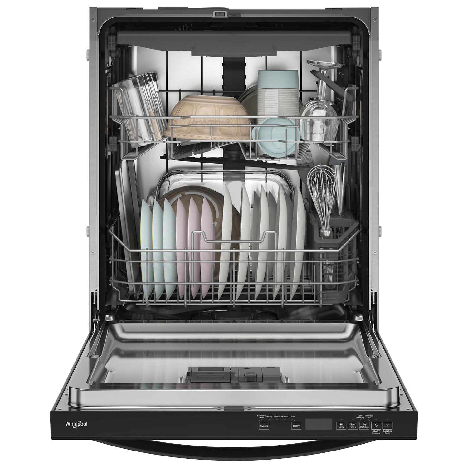 Lave-vaisselle encastrable 24 po 44 dB de Whirlpool à cuve en inox et 3e panier - Noir