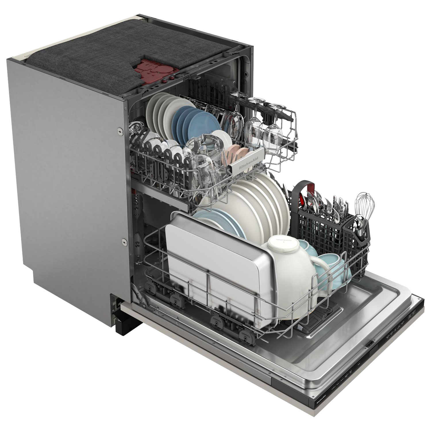 Lave-vaisselle encastrable 24 po 44 dB à cuve en inox de KitchenAid - Prêt pour panneau