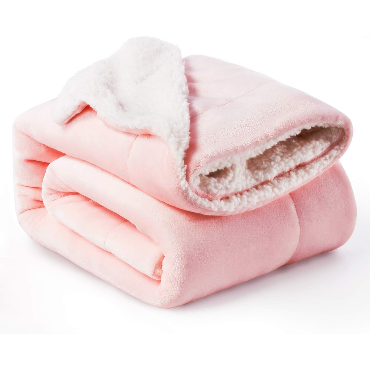 Couverture en molleton Sherpa Bedsure pour canapé 1 place - couvertures épaisses et chaudes, couverture douce et pelucheuse pour canapé, rose, 60 x