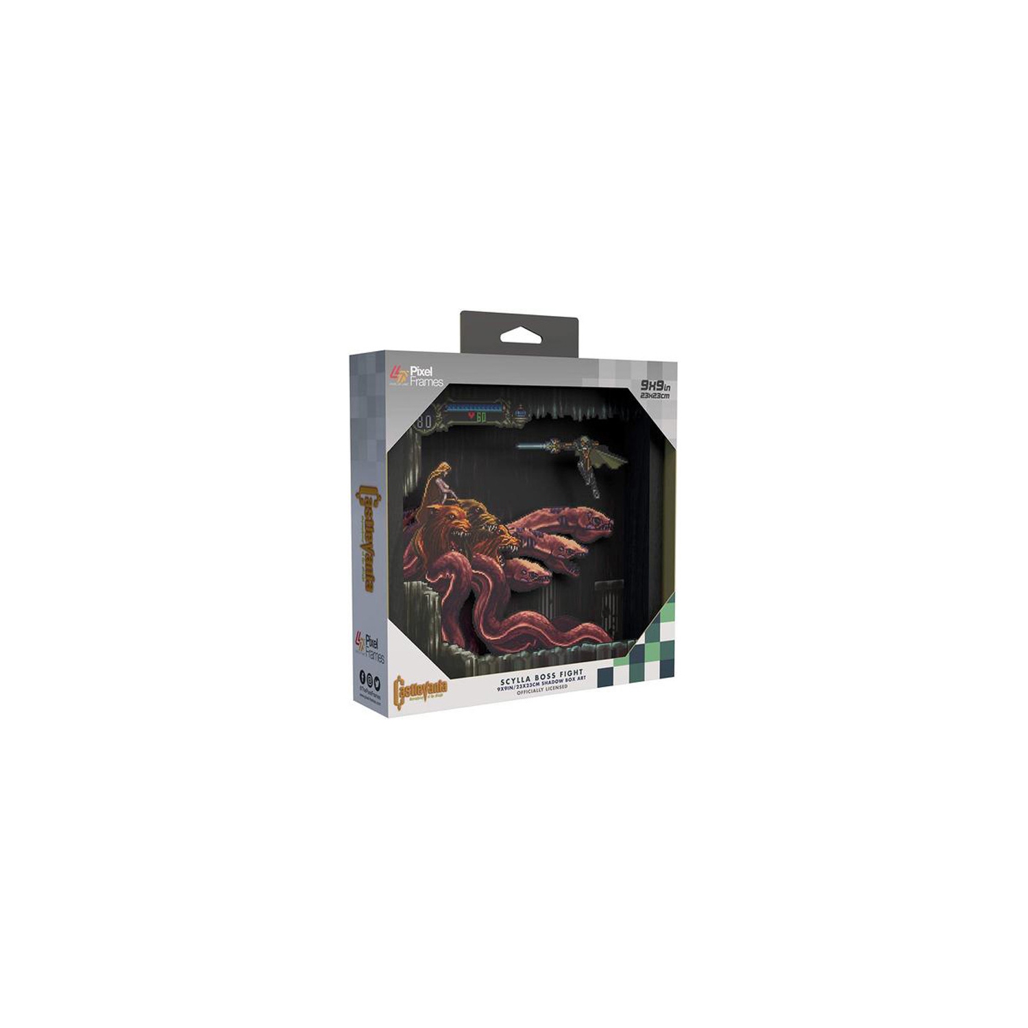 Castlevania Symphony of the Night Scylla Boss 9"X9"Pixel Frame 3D Pixel Boxart