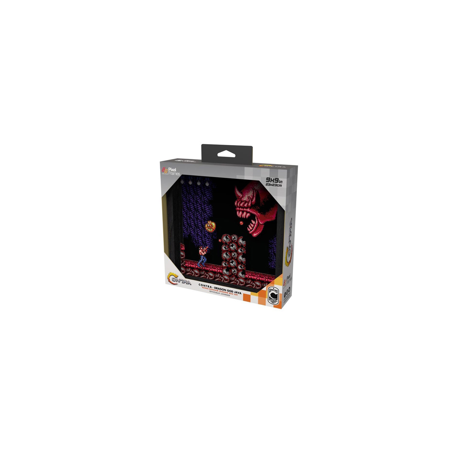 Contra Drago God Java NES 9"X 9" Pixel Frame 3D Pixel Box Art