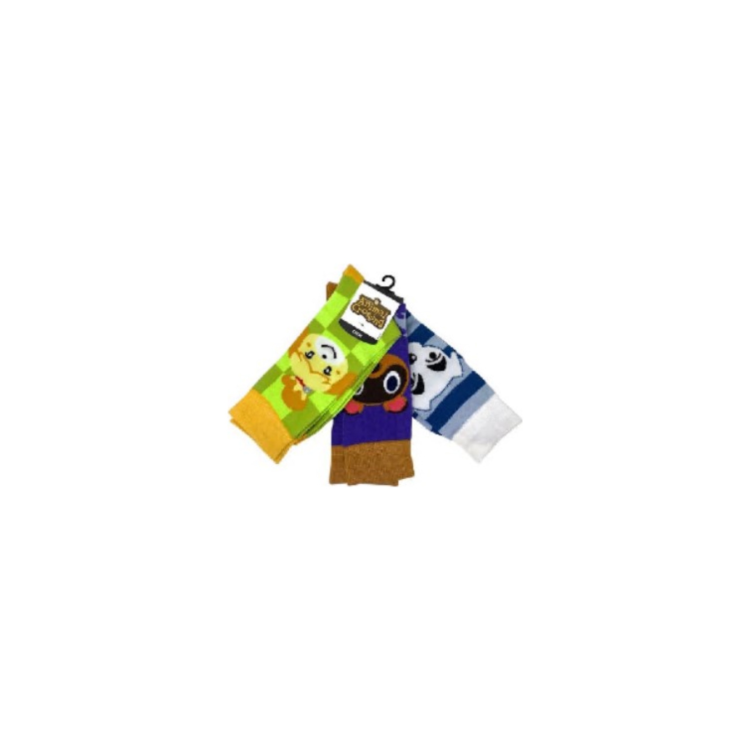 Ensemble de 3 paires de chaussettes en tube Animal Crossing Isabelle, Tom Nook & KK Slider [Bioworld]