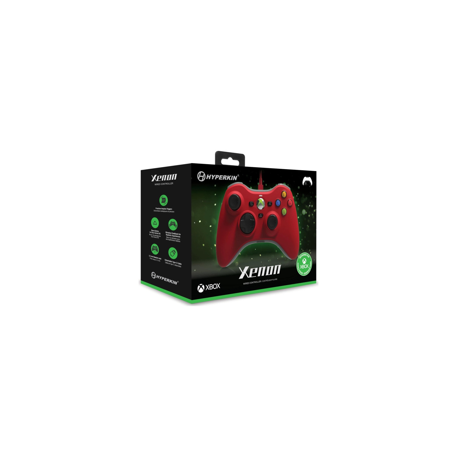 Red Xenon Wired Controller for Xbox Series X/S, Xbox One, Windows 10/11