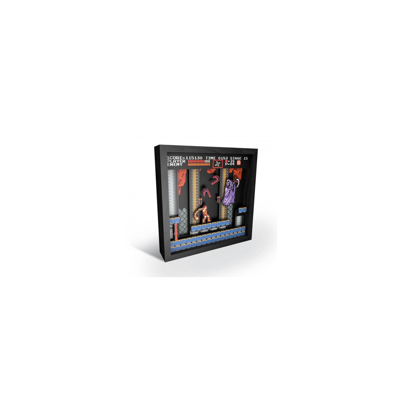 Castlevania NES Grim Reaper 9"X9" Pixel Frame 3D Pixel Box Art