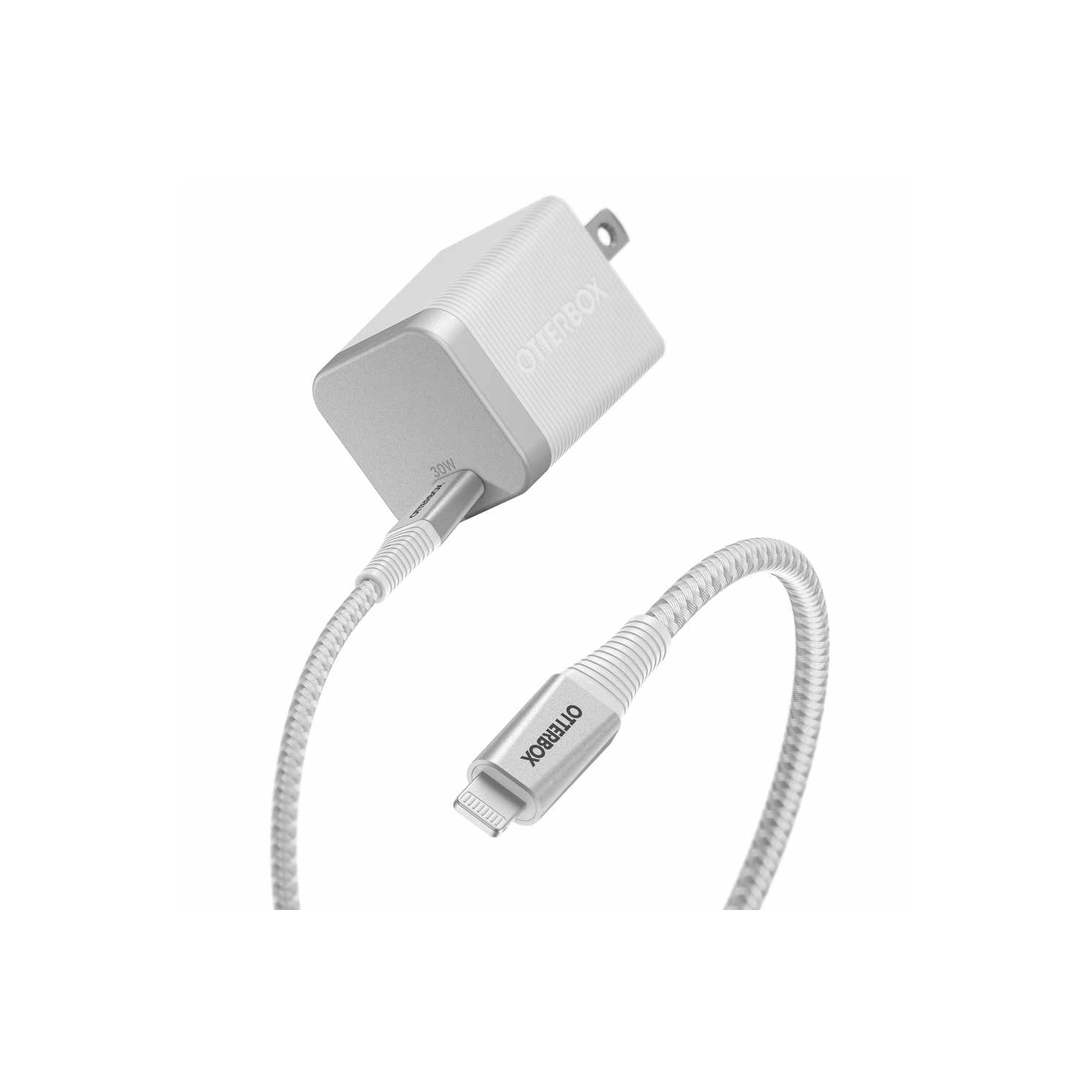 OtterBox Premium Pro Wall Charger 30W USB-C GaN w/USB-C to Lightning Cable 6ft | White
