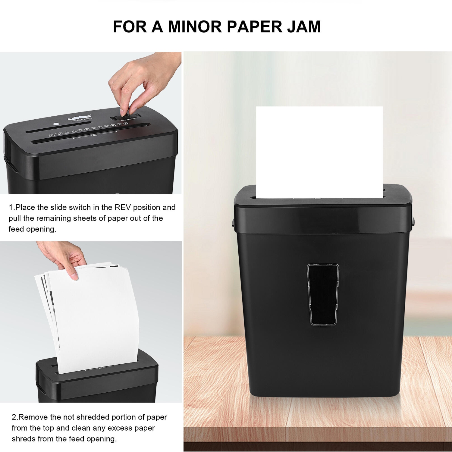 8-Sheet Paper Shredder, Paper and Credit Card Cross-Cut Shredder with 13L Bin for Home Office