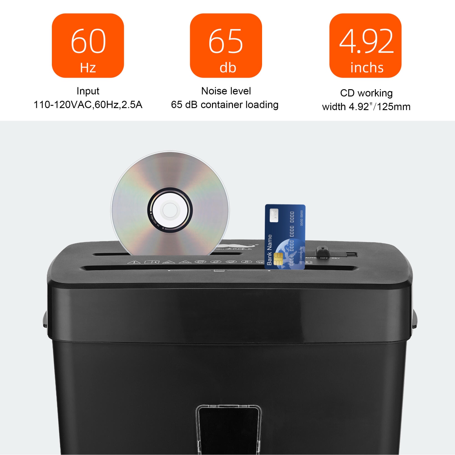 8-Sheet Paper Shredder, Paper and Credit Card Cross-Cut Shredder with 13L Bin for Home Office
