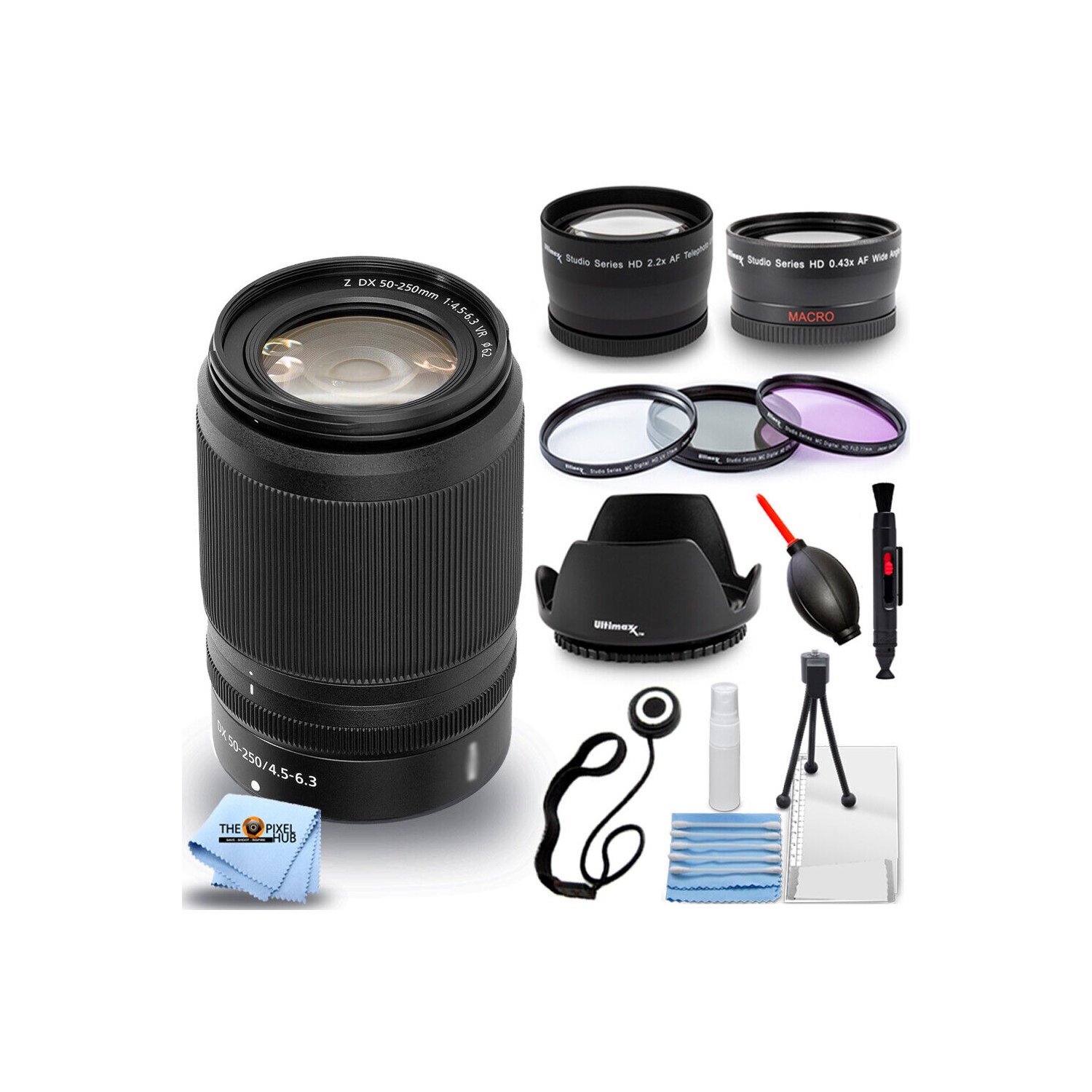 Objectif VR 24-200&nbsp;mm f/4-6,3 NIKKOR Z 20092&nbsp;mm de Nikon - Ensemble d'accessoires 10PC