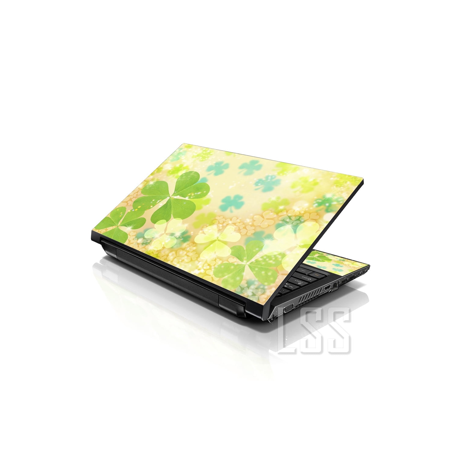 LSS 15 15.6 Inches Laptop Notebook Skin Sticker with 2 Wrist Pads - Reusable Cover Protector Vinyl Sticker Cover Decal Fits 13" - 16" - Irish Pattern