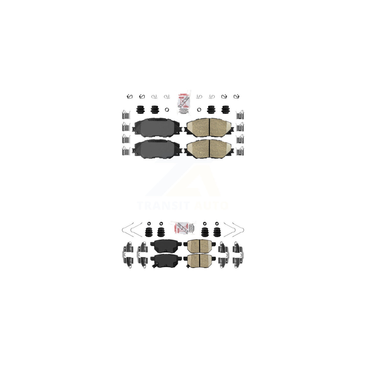 H HENZIKON Ceramic Brake Pad Set – Front & Rear For Pontiac Vibe, Scion XB, Toyota Matrix/Corolla