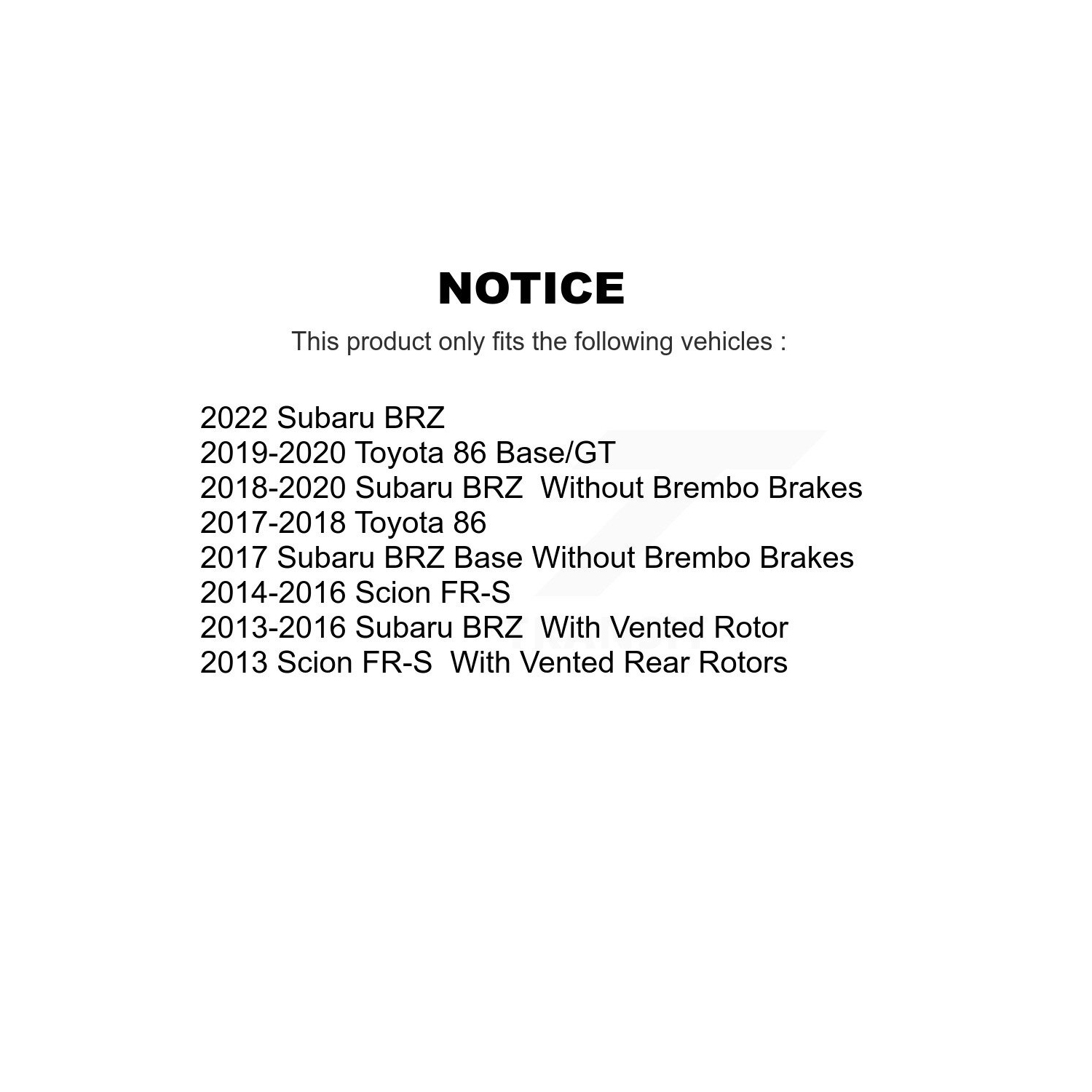 Front Rear Ceramic Disc Brake Pads Kit For Subaru BRZ Scion FR-S Toyota 86 GR86 KNF-100609