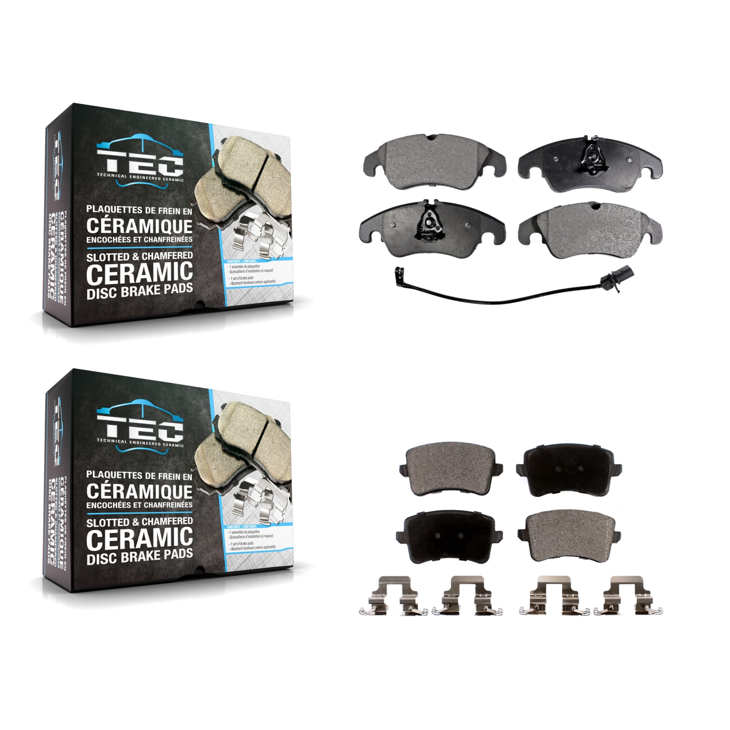 Front Rear Ceramic Brake Pads Kit For Audi Q5 A4 Quattro A5 S4 S5 allroad KTC-100138