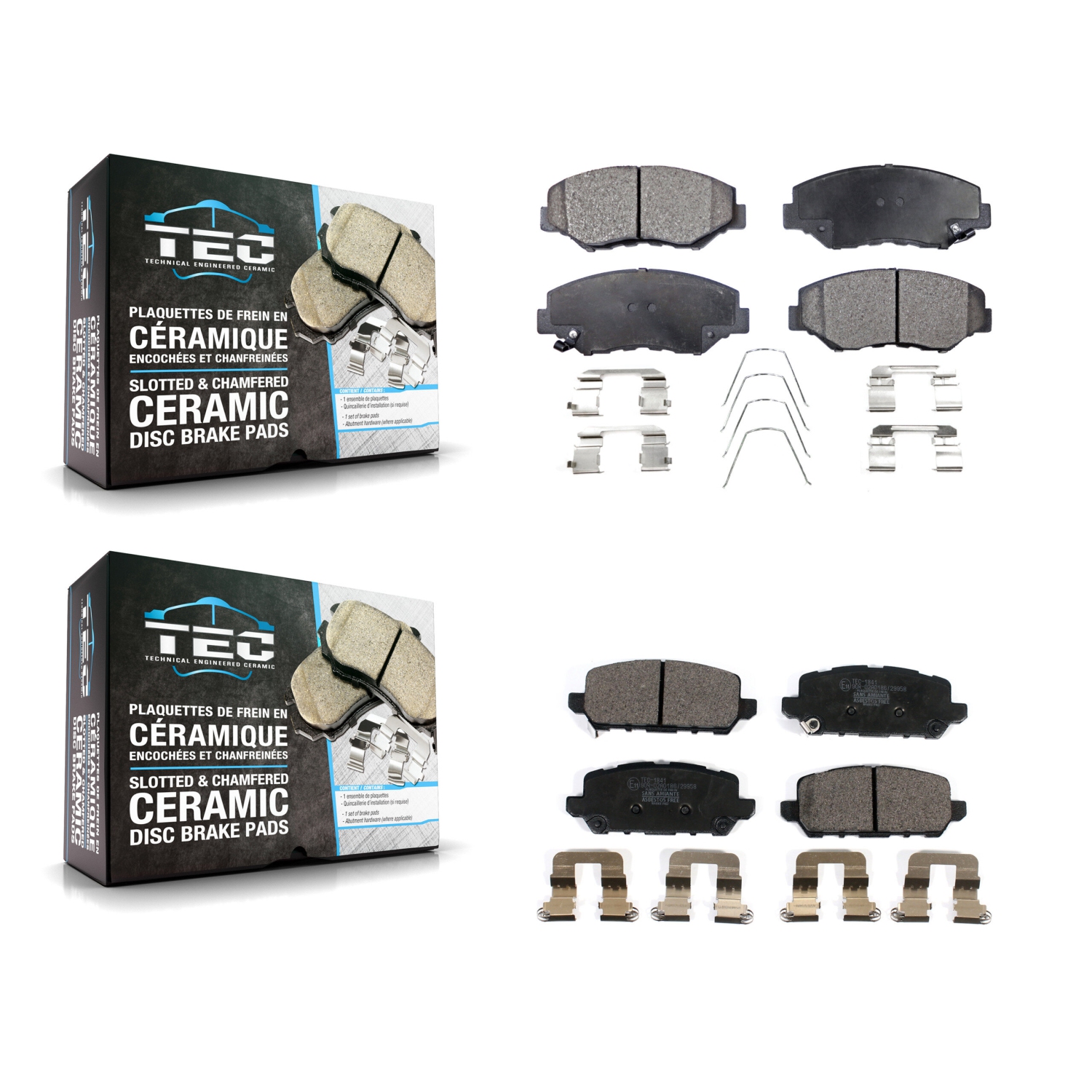 Front Rear Ceramic Brake Pads Kit For 2016 Honda CR-Z KTC-100548