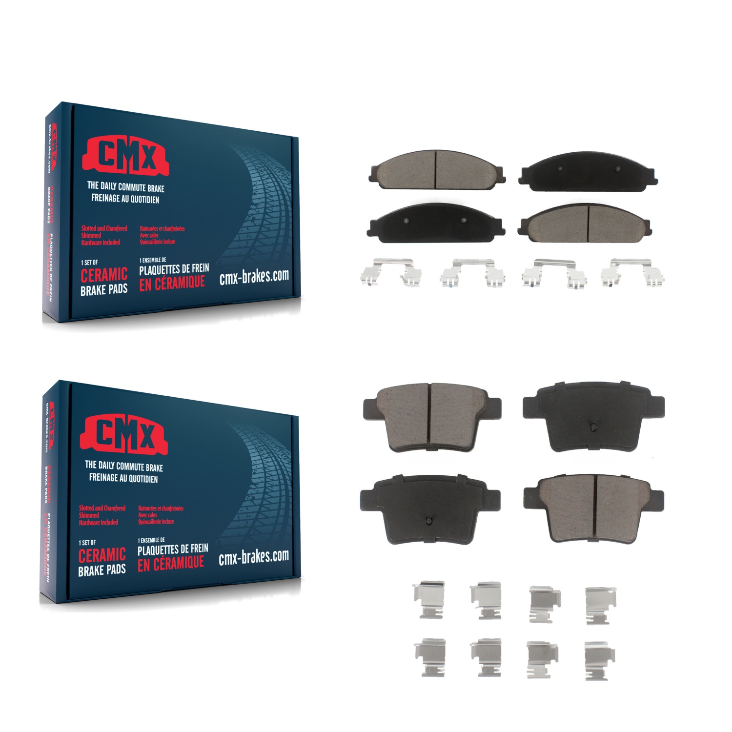 Front Rear Ceramic Brake Pads Kit For Ford Five Hundred Freestyle Taurus X Mercury Sable KCX-100168