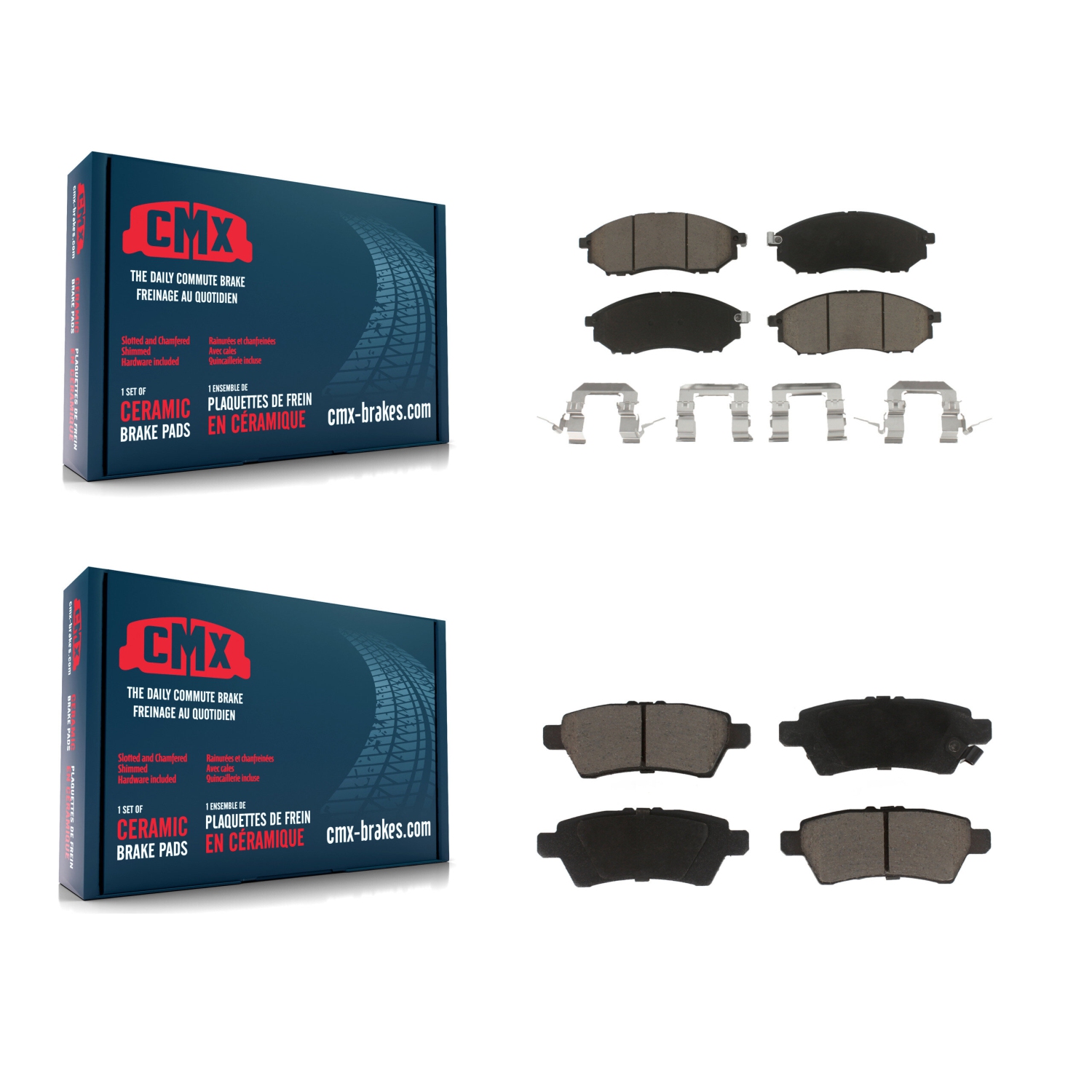 Front Rear Ceramic Brake Pads Kit For 2008-2012 Nissan Pathfinder 5.6L KCX-100283