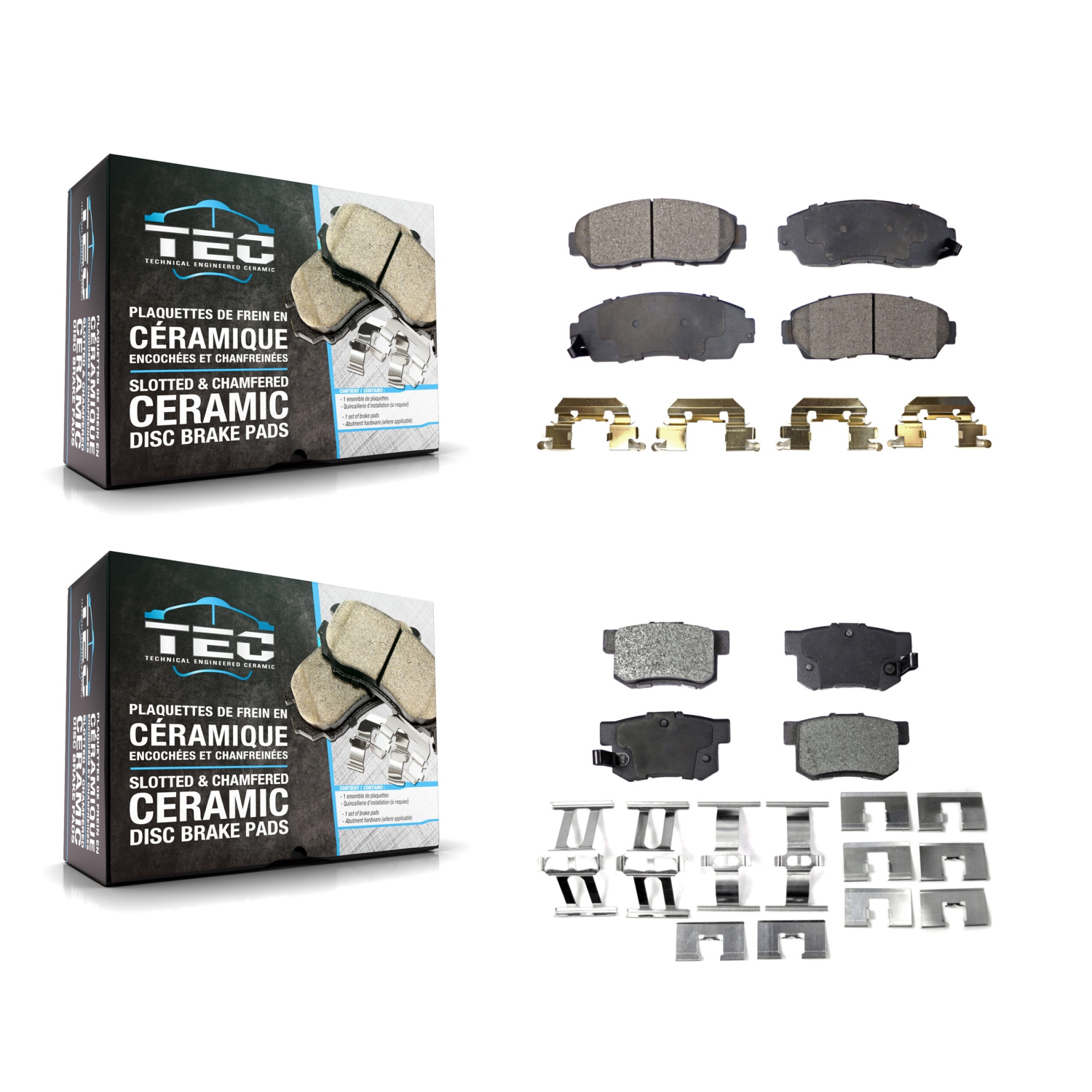 Front Rear Ceramic Brake Pads Kit For Acura RDX KTC-100060