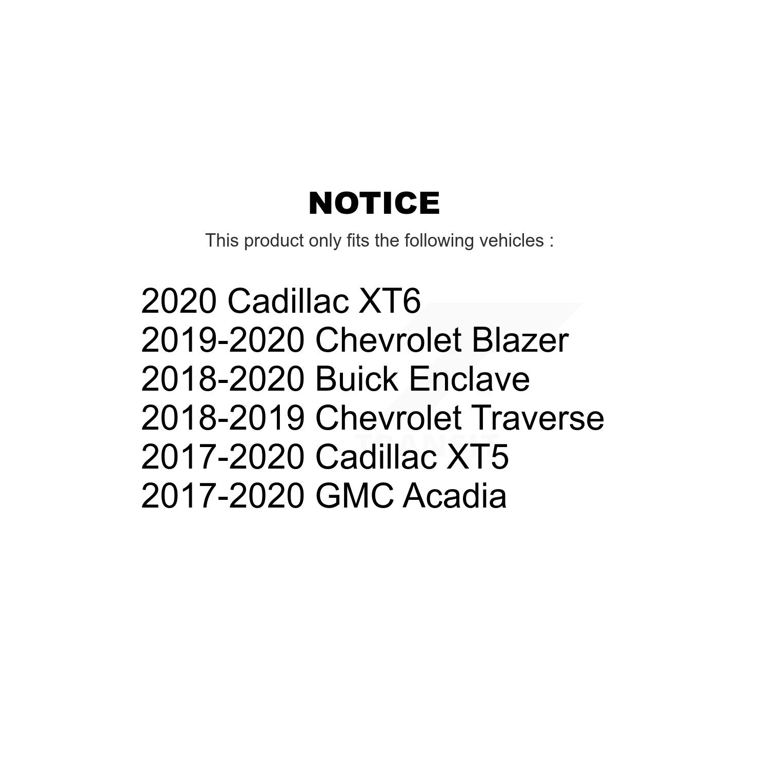 Ensemble de plaquettes de frein en céramique avant arrière pour Traverse Cadillac XT5 de Chevrolet Acadia Buick XT6 KTC-100317