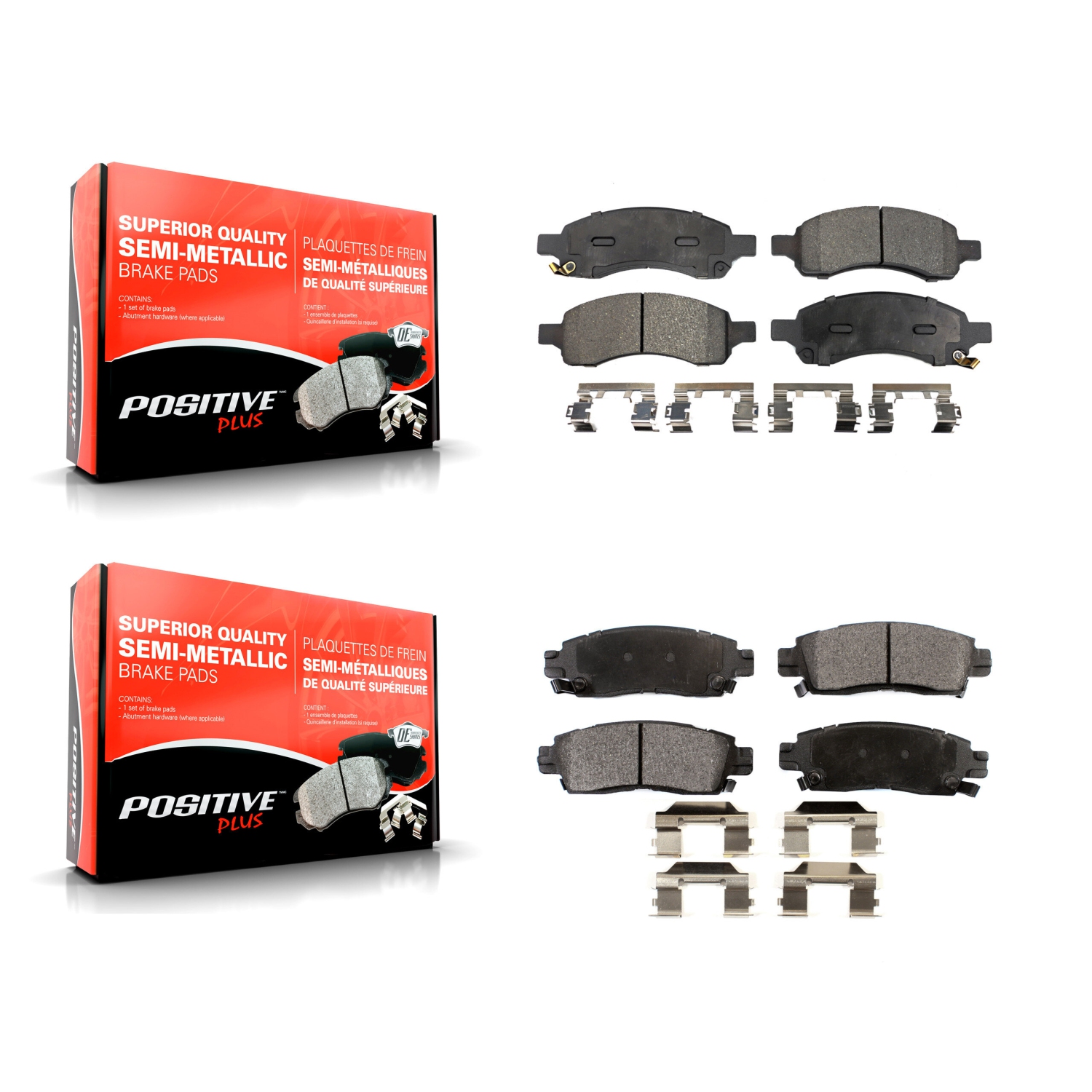 Ensemble de plaquettes de frein avant semi-métalliques pour Trailblazer GMC Envoy XL EXT Buick KPF-100072 de Chevrolet