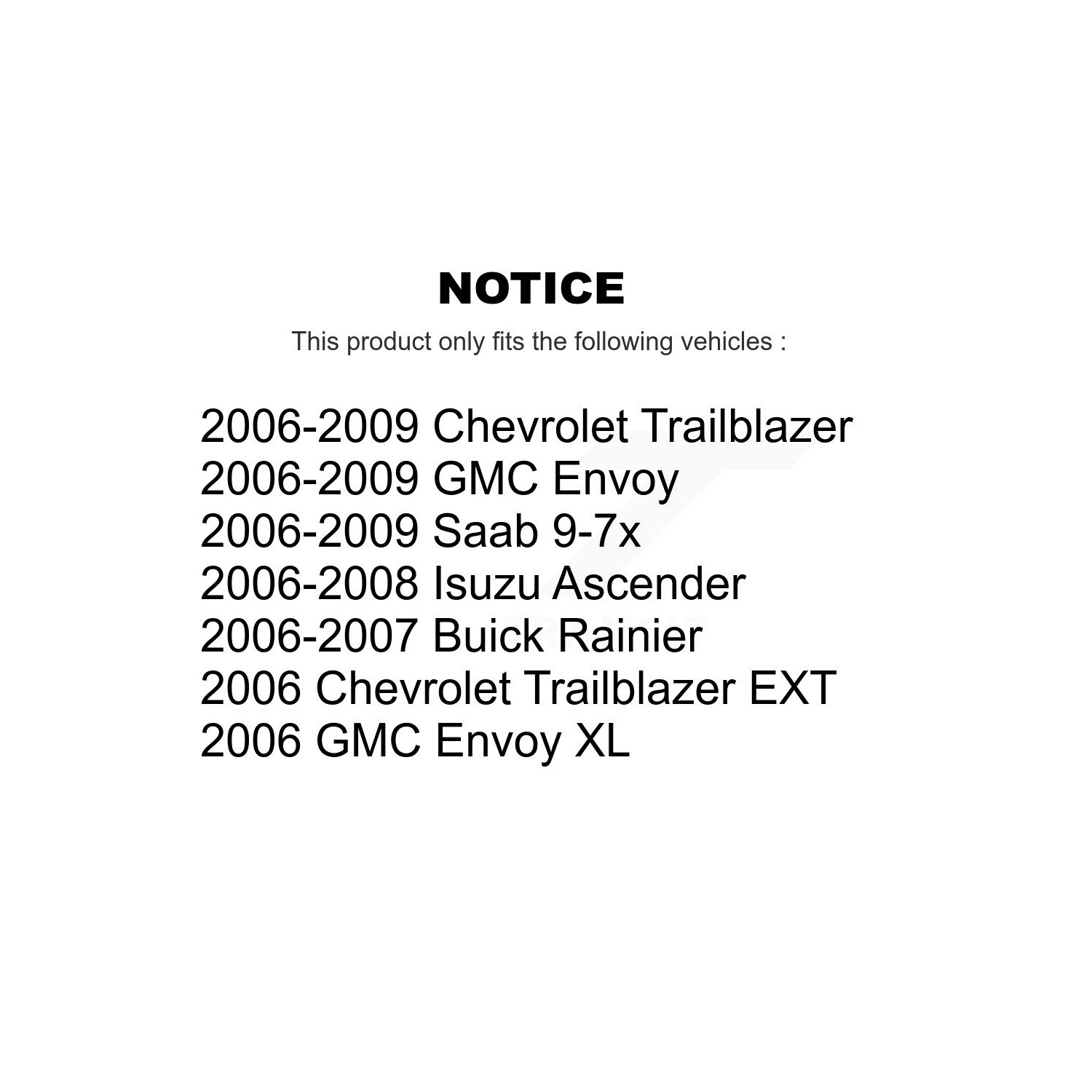 Ensemble de plaquettes de frein avant semi-métalliques pour Trailblazer GMC Envoy XL EXT Buick KPF-100072 de Chevrolet