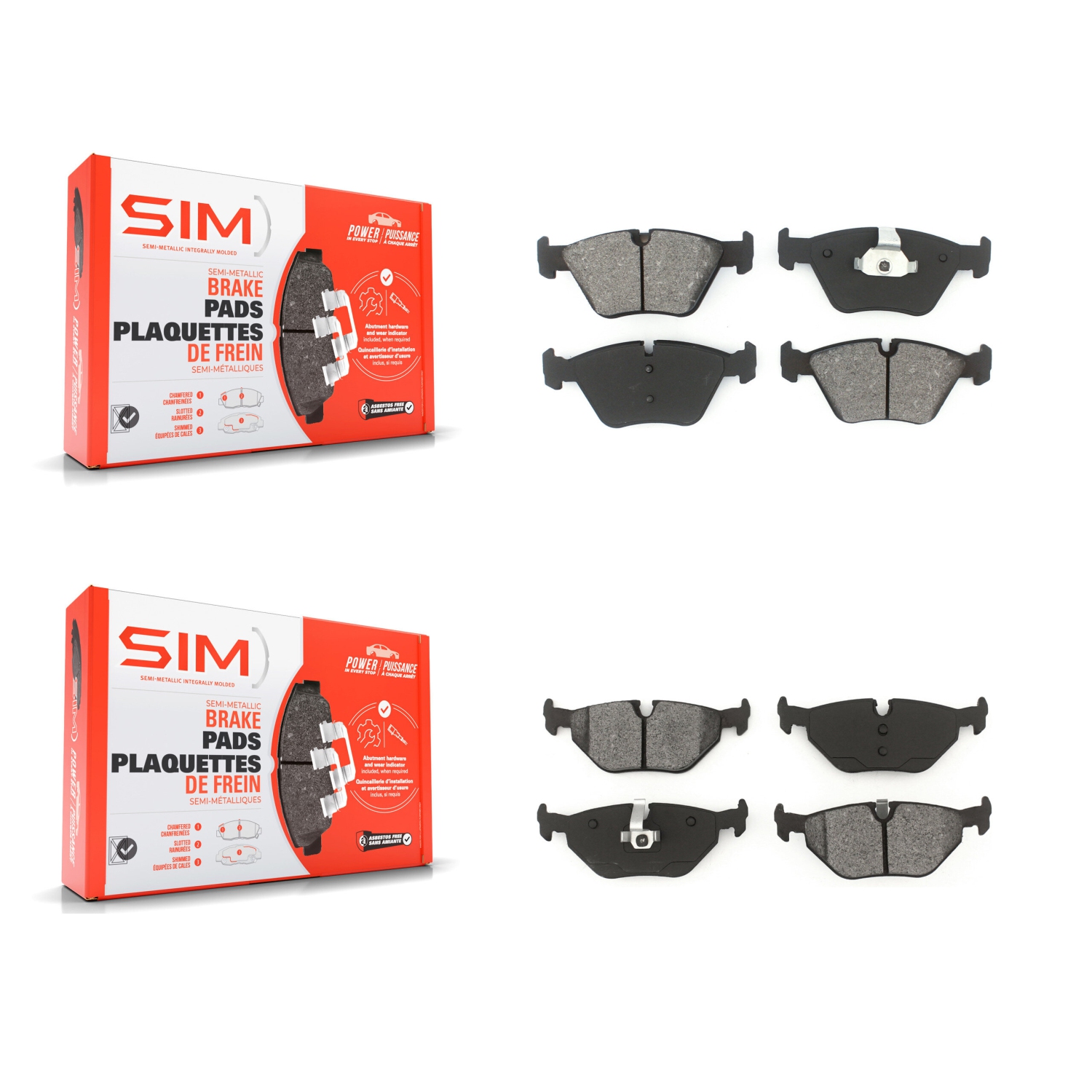 Front Rear Semi-Metallic Brake Pads Kit For 2006-2008 BMW Z4 Roadster 3.0si Coupe KSM-100435