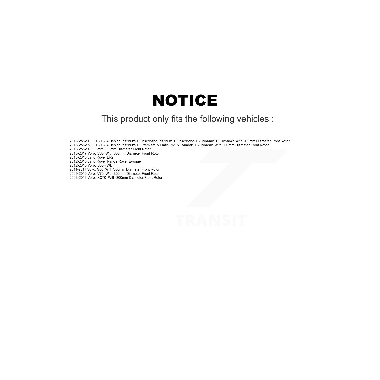 Front Rear Semi-Metallic Disc Brake Pads Kit For Volvo XC70 S60 Land Rover Range Evoque KNF-100448