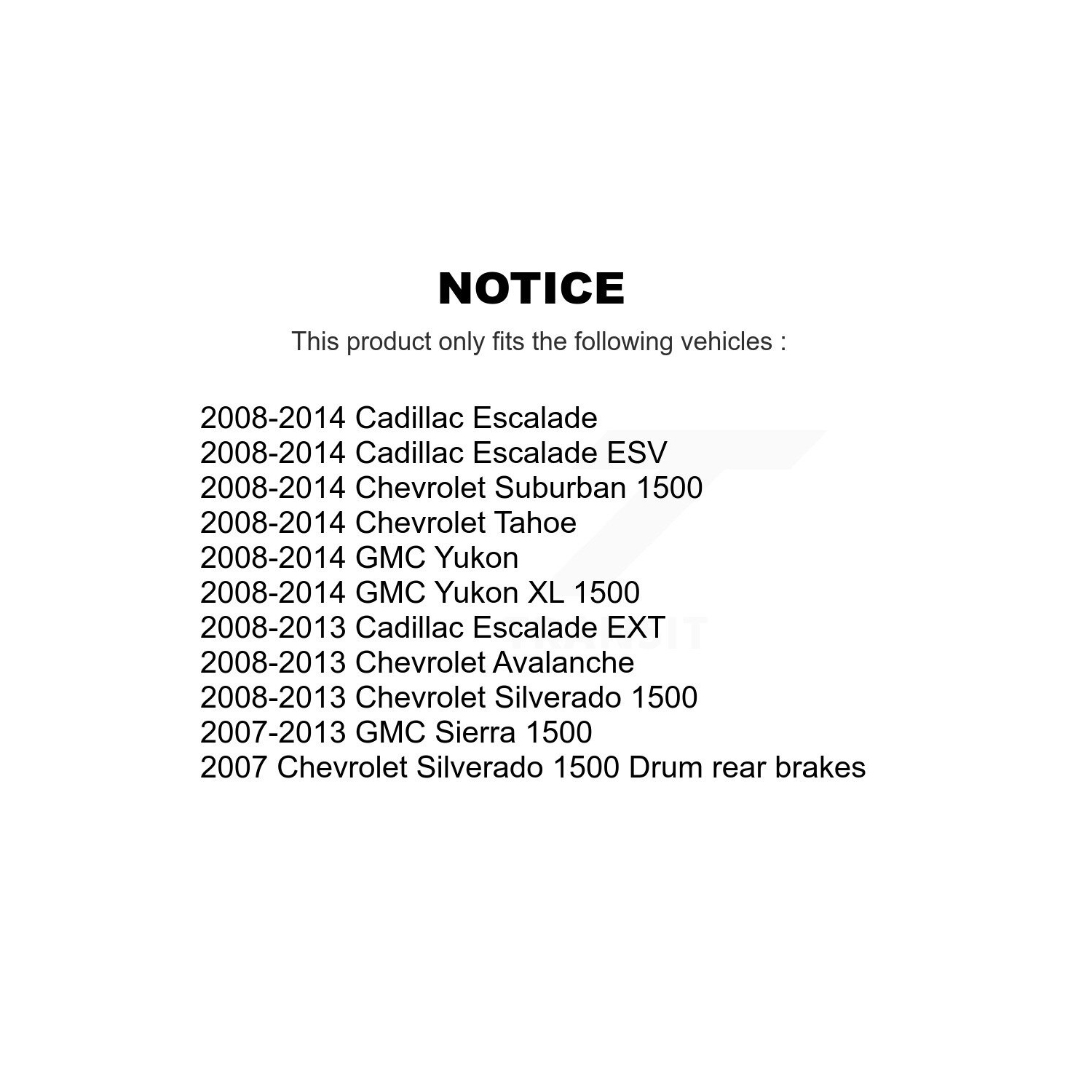 Front Rear Ceramic Disc Brake Pads Kit For Chevrolet GMC Sierra 1500 Silverado Avalanche KNF-101250