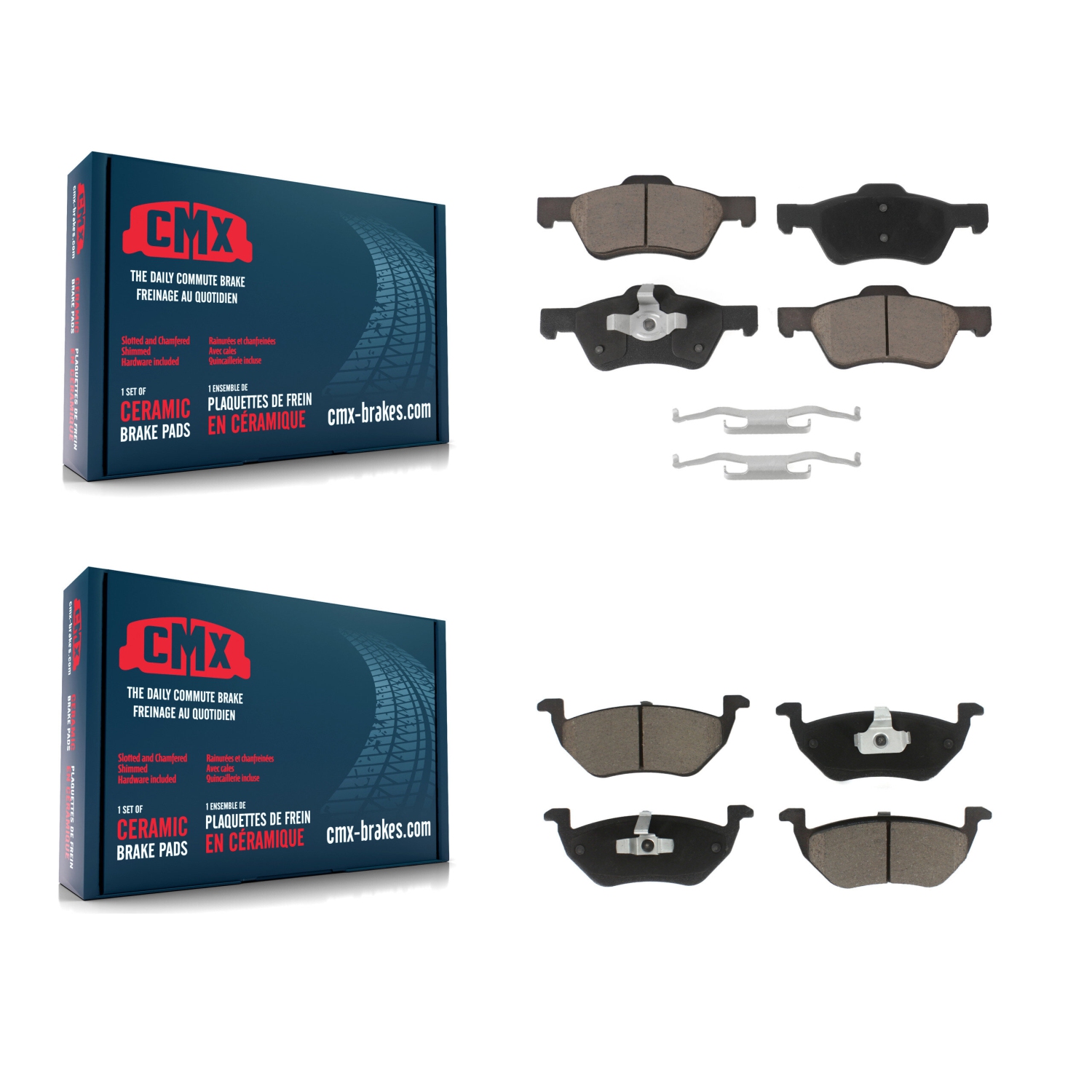 Front Rear Ceramic Brake Pads Kit For Ford Escape Mazda Tribute Mercury Mariner KCX-100406