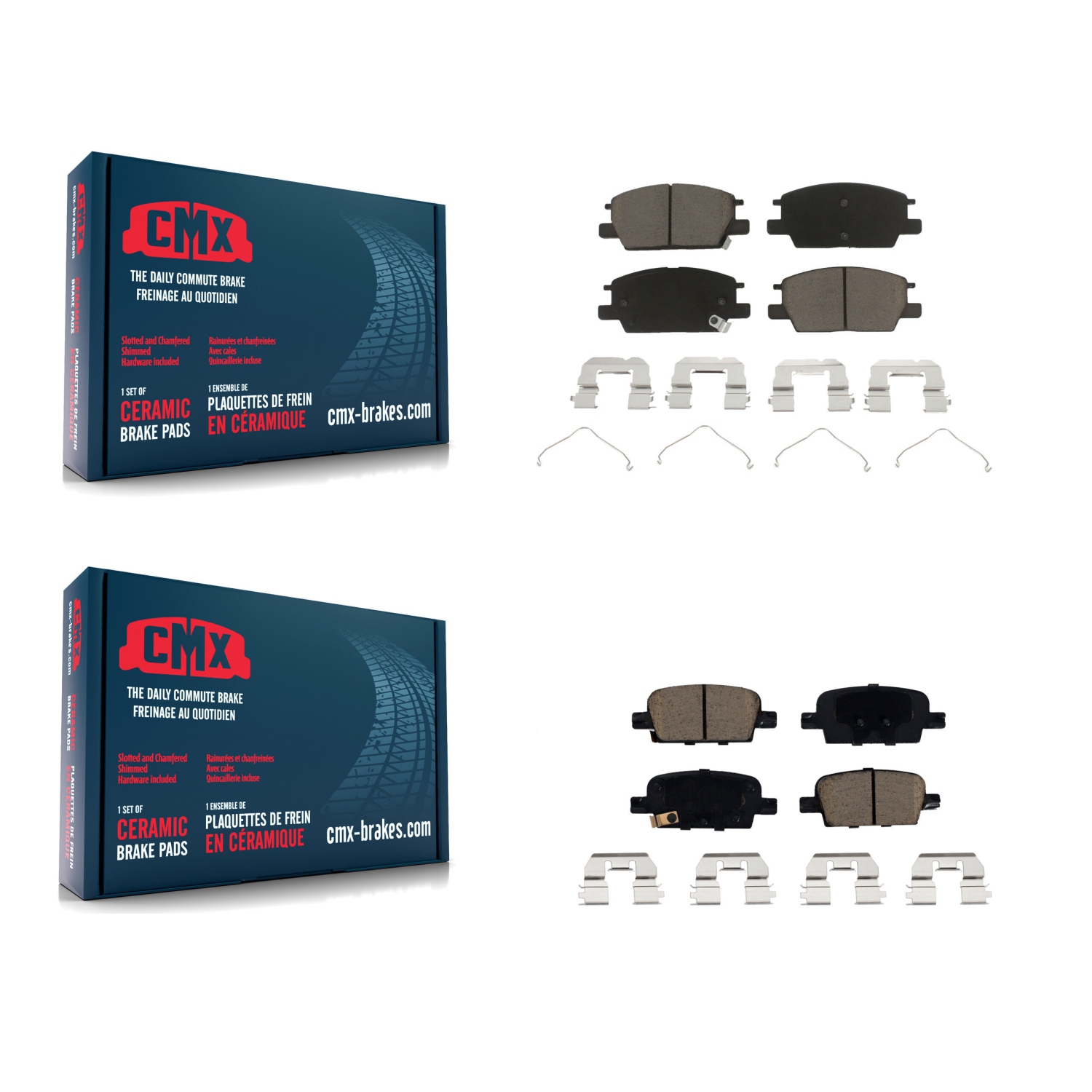 Front Rear Ceramic Brake Pad Kit For 2016-2019 Chevrolet Malibu With Manual Parking KCX-100306