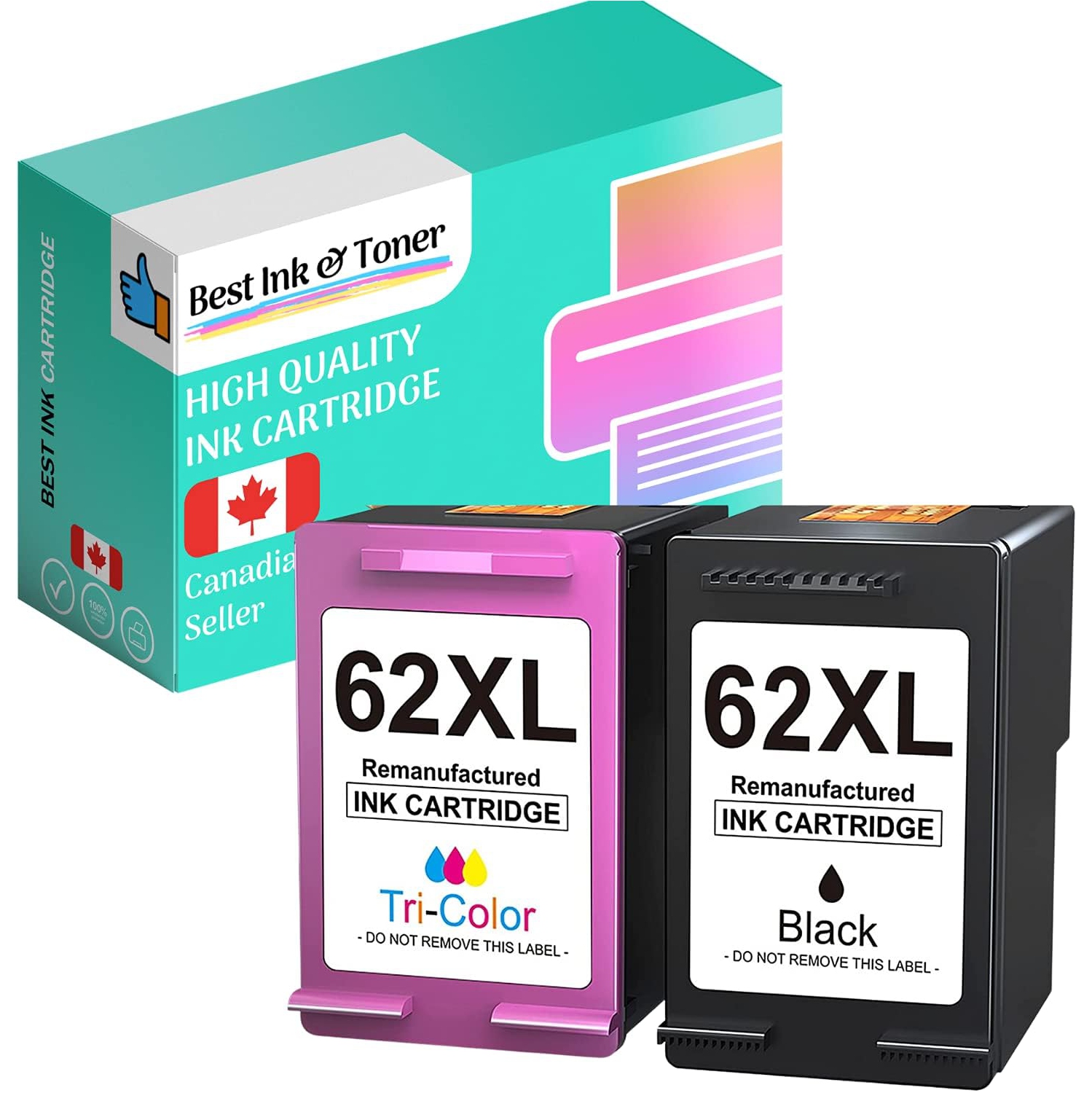 Bestink Compatible HP 62XL Black & Tri-Color High Yield Ink Cartridges