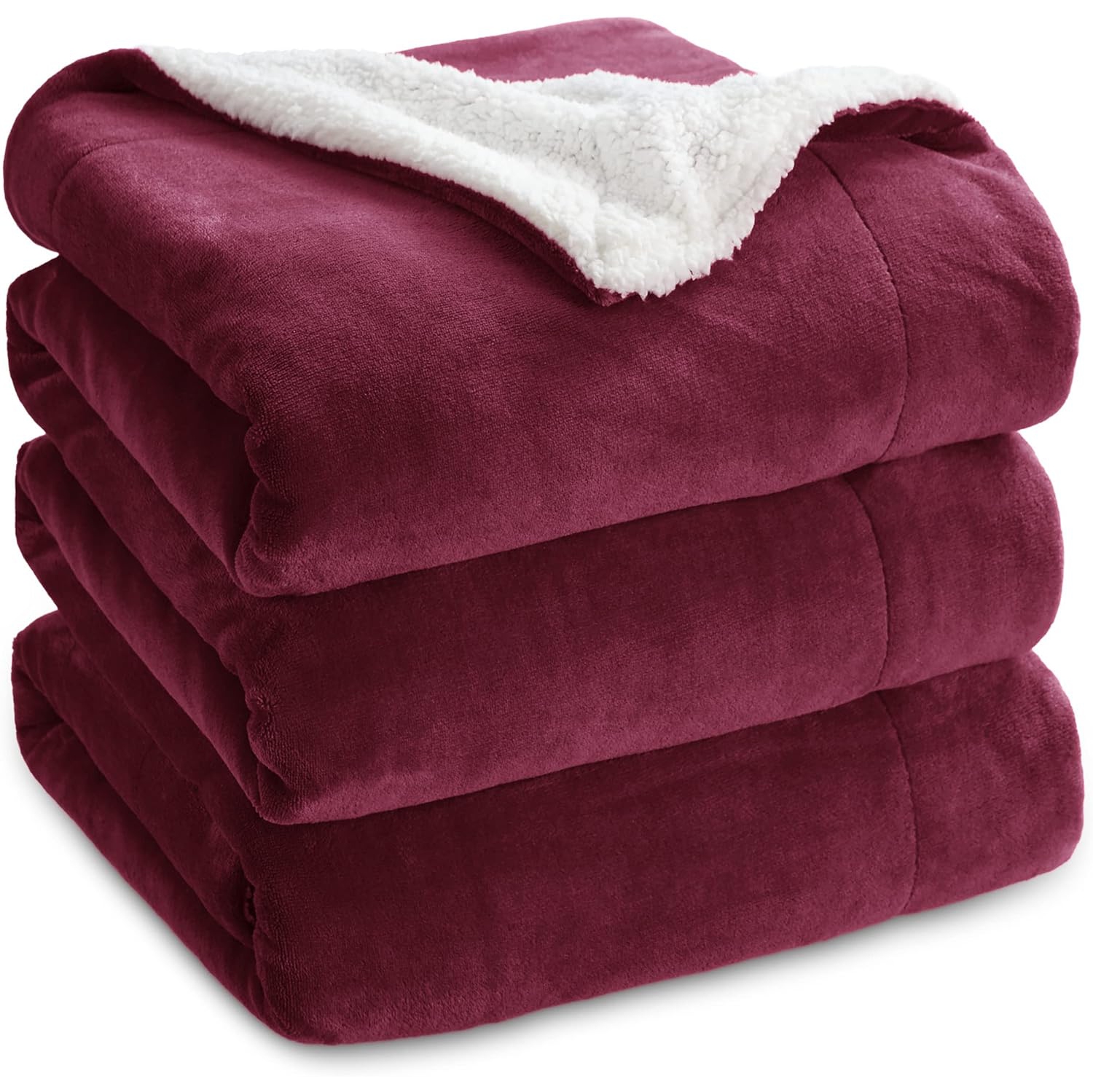 Bedsure Sherpa Fleece Twin Blanket for Couch - Thick and Warm Blankets, Soft and Fuzzy Blanket Twin Size for Sofa, Red, 60x80 Inches