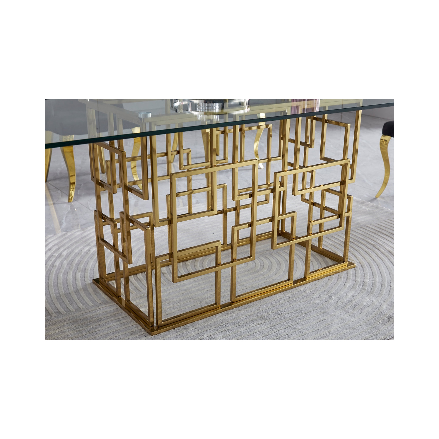 Zenith Gold with Angelina Black Dining Set