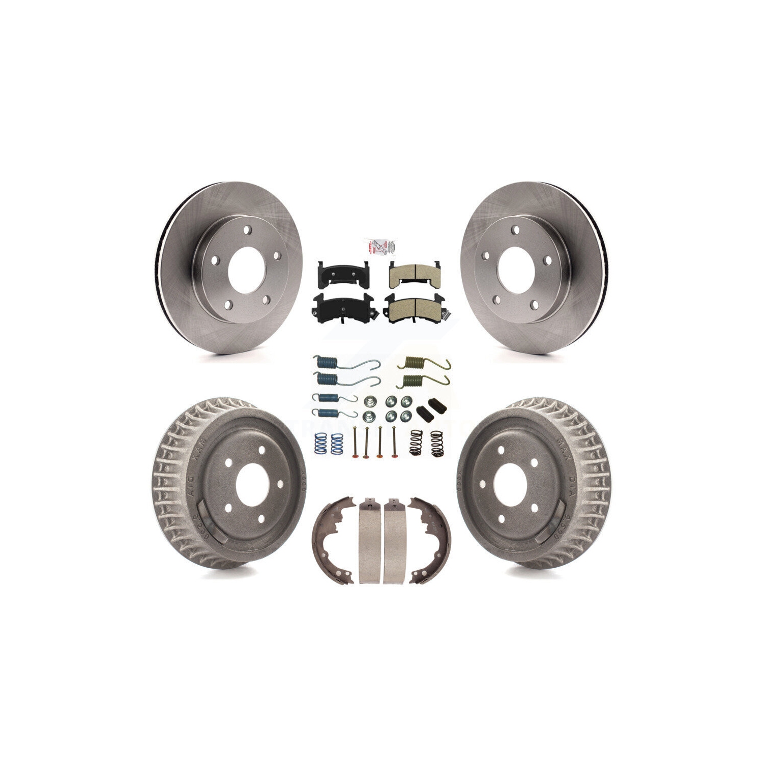 Front Rear Disc Brake Rotor Semi-Metallic Pad Drum Kit For Chevrolet S10 GMC Sonoma K8A-100322