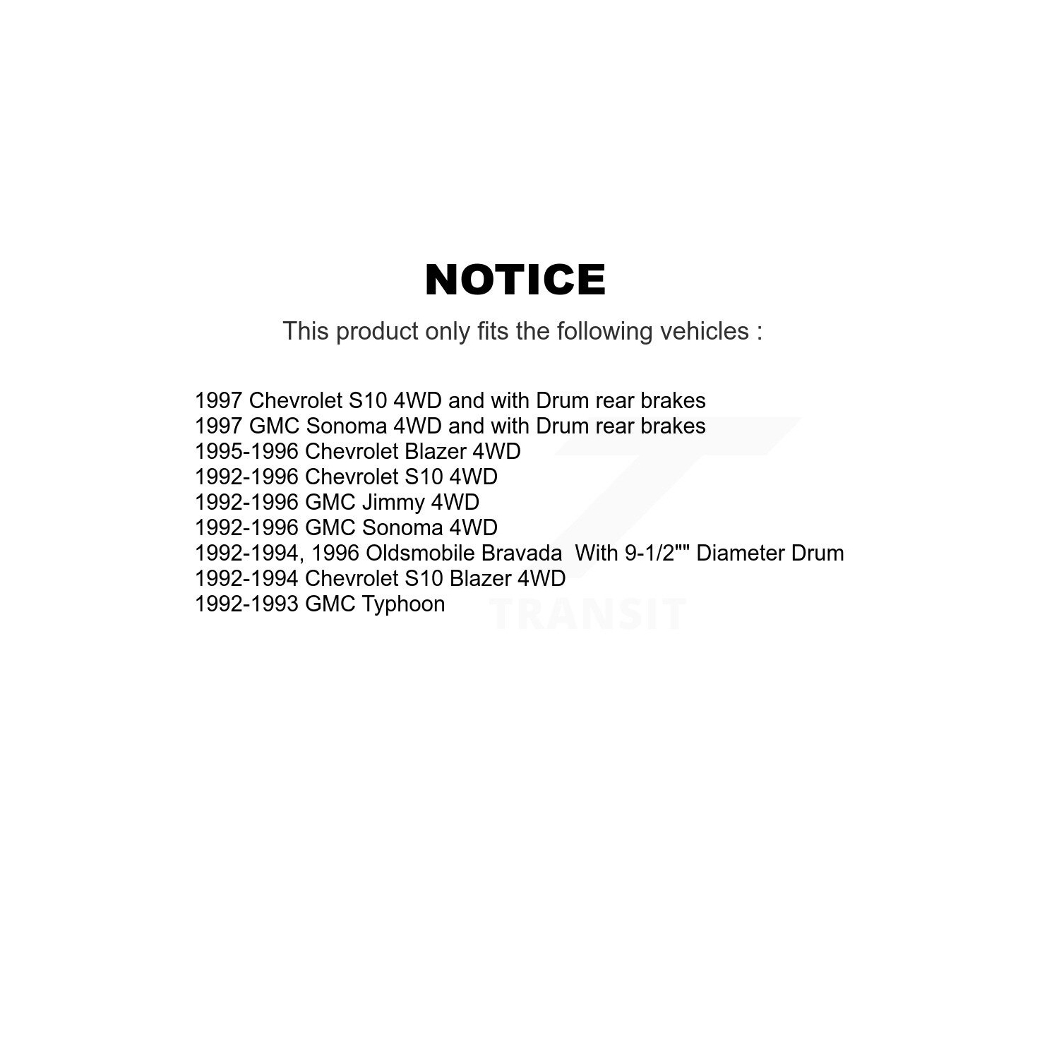 Front Rear Disc Brake Rotor Semi-Metallic Pad Drum Kit For Chevrolet S10 GMC Sonoma K8A-100322