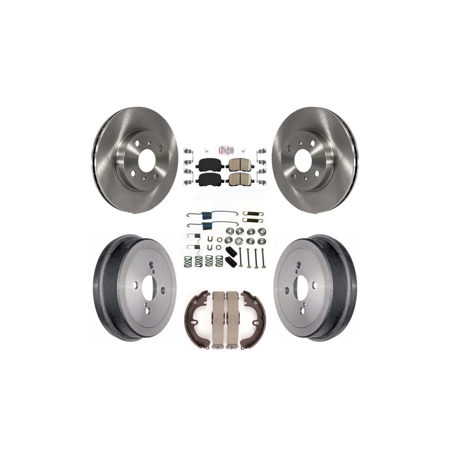Front Rear Disc Brake Rotors Ceramic Pads And Drum Kit For Toyota Corolla K8A-100353