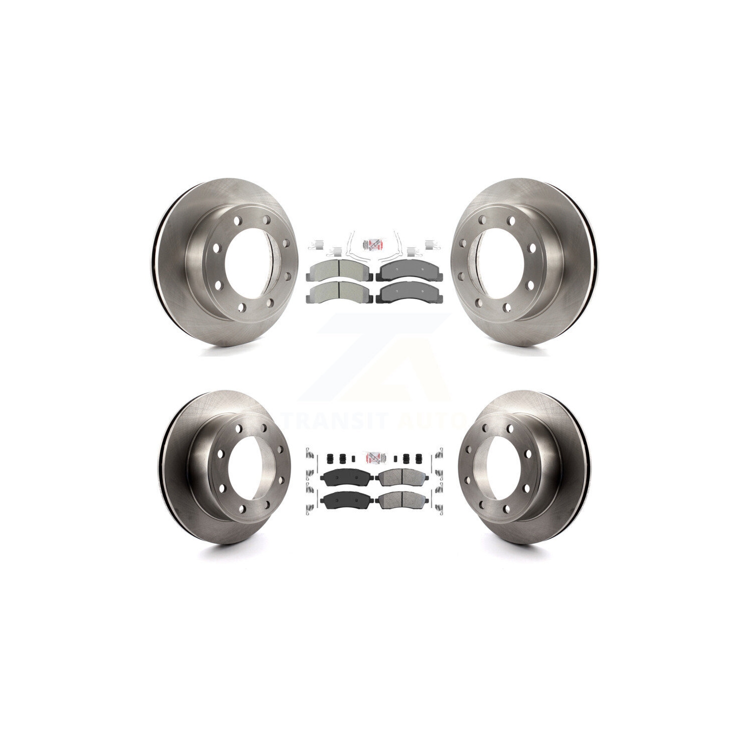Front Rear Semi-Metallic Pad Disc Brake Rotor Kit For Ford F-250 Super Duty Excursion 4WD K8A-101433