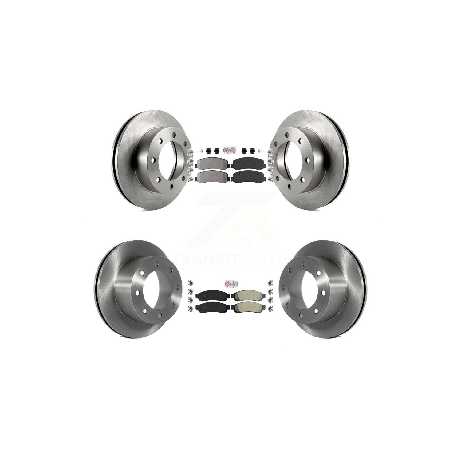 Front Rear Semi-Metallic Pad And Disc Brake Rotor Kit For Ford F-350 Super Duty F-250 4WD K8A-101604
