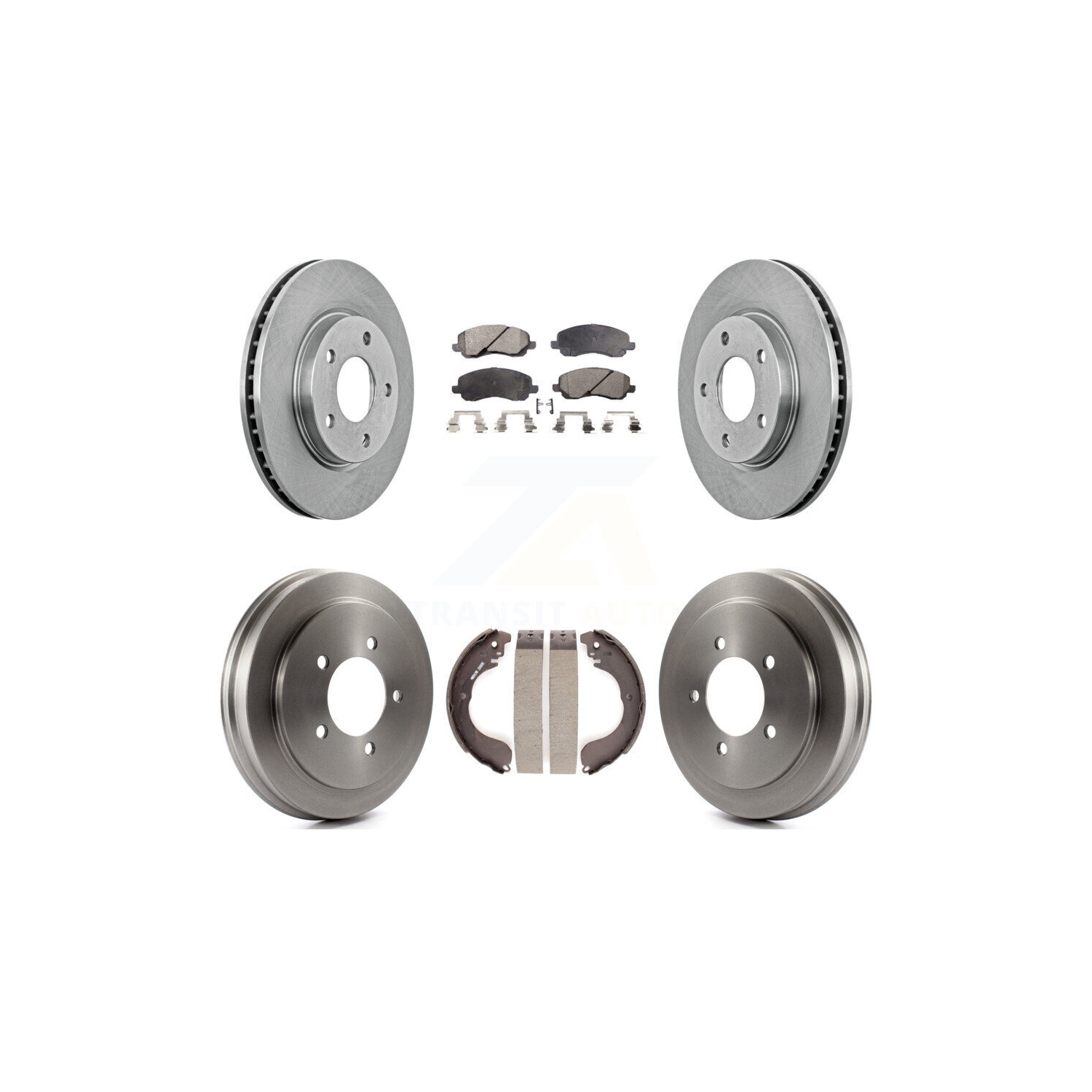 Front Rear Disc Brake Rotors Semi-Metallic Pads And Drum Kit For Dodge Caliber K8F-103254