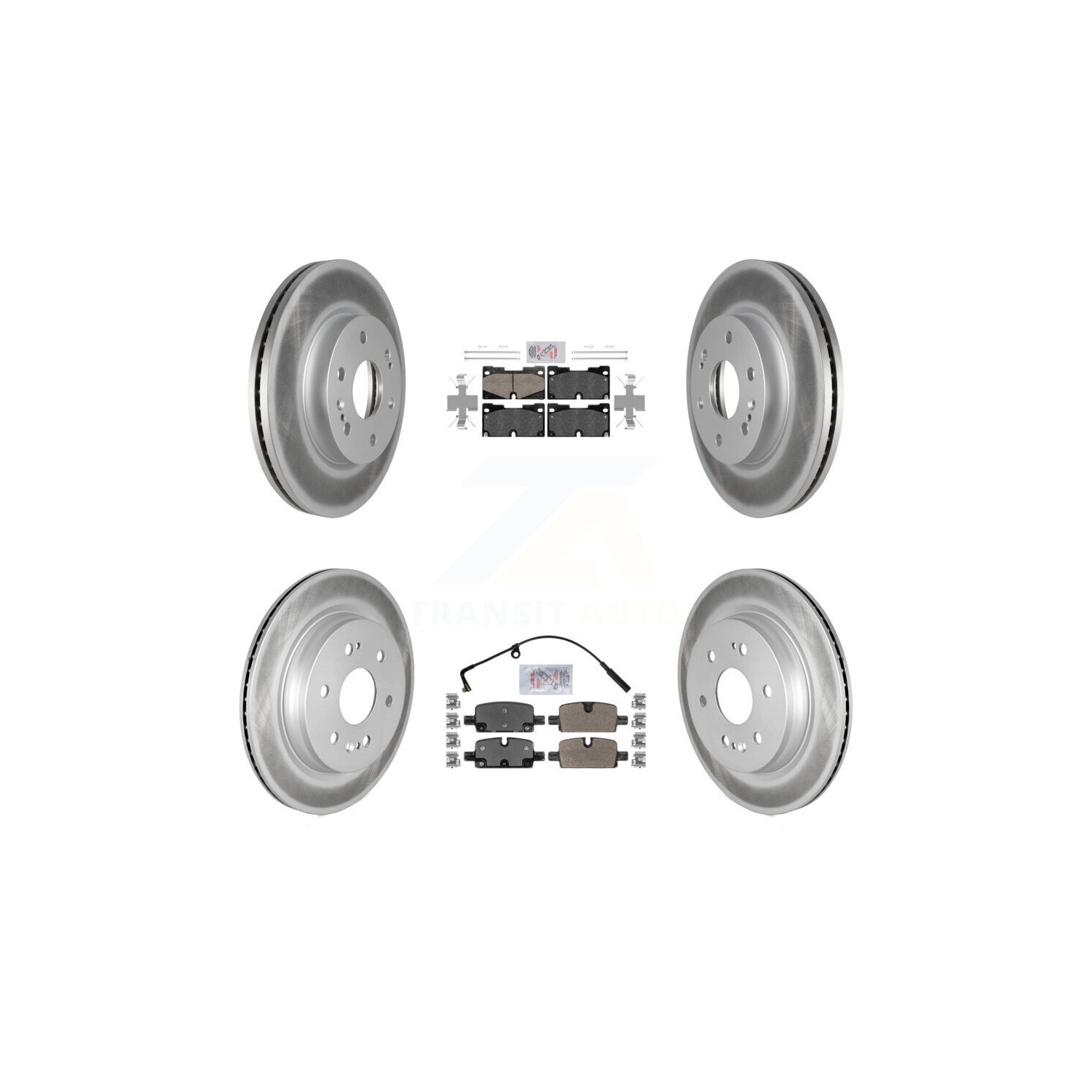 Front Ceramic Rear Semi-Metallic Pad Coat Brake Rotors Kit For Chevrolet GMC Silverado XL KGA-101158