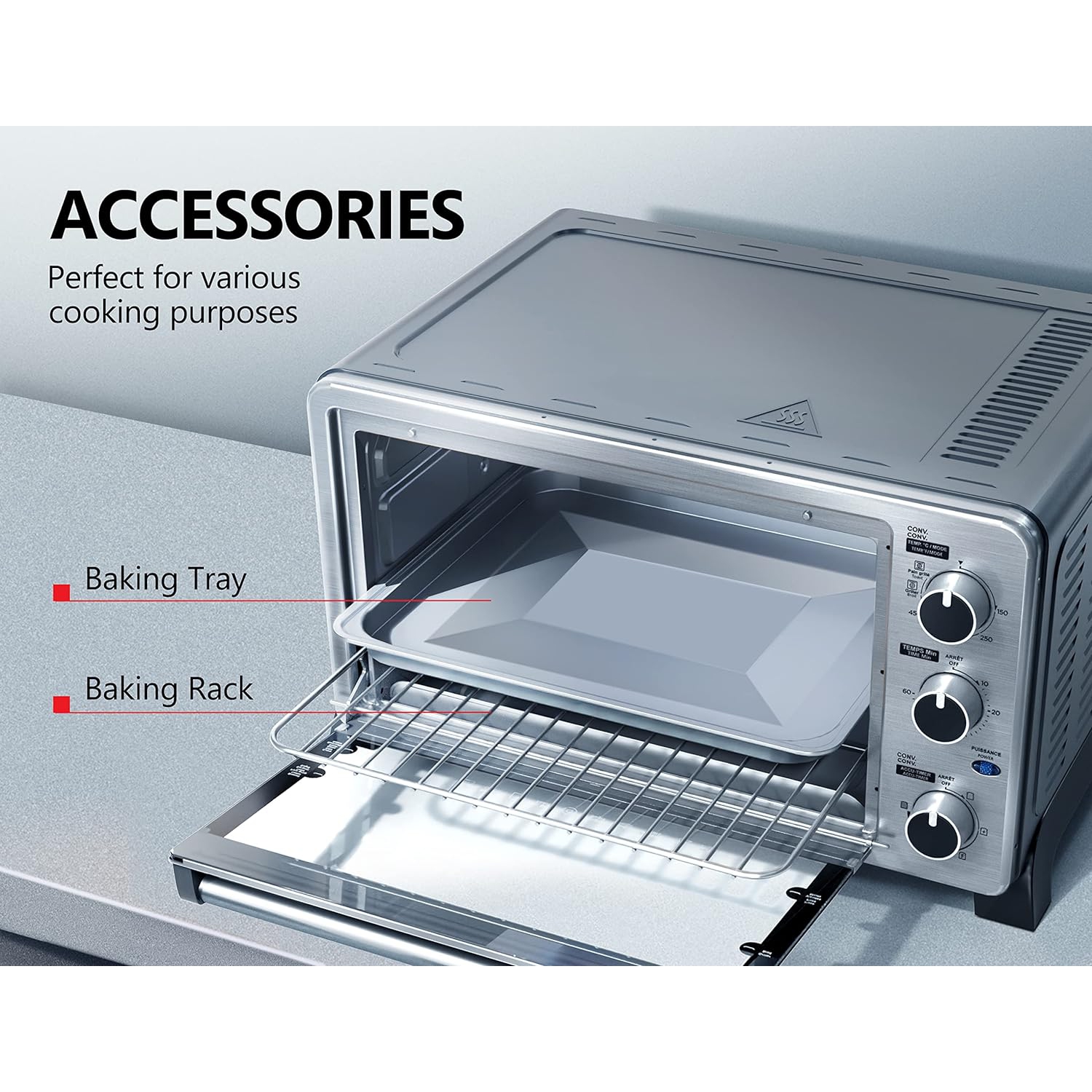 TOSHIBA WTR-M25ASS 6-Slice Toaster Oven Countertop with Convection