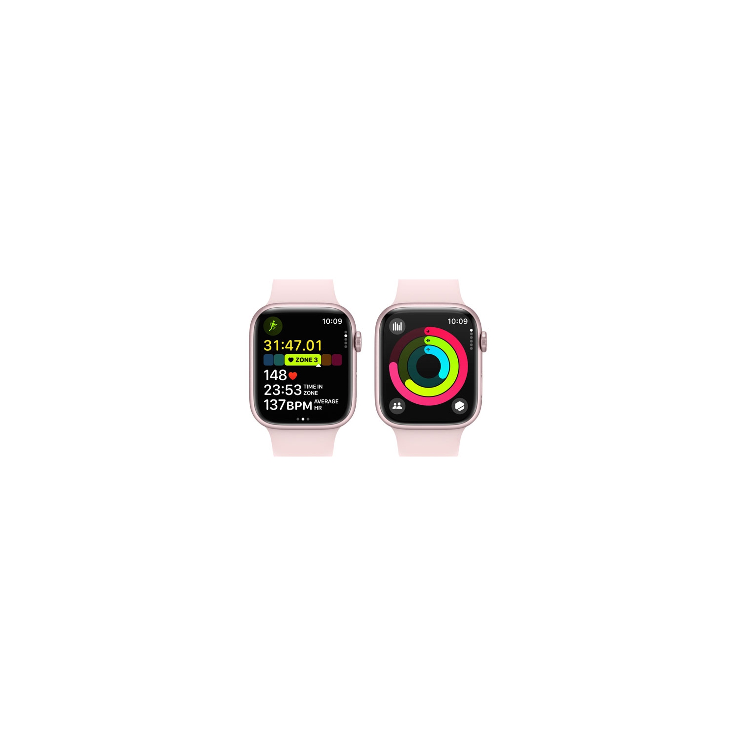 Open Box - Apple Watch Series 9 45mm Pink Aluminium Case with Pink Sport Band - Medium / Large