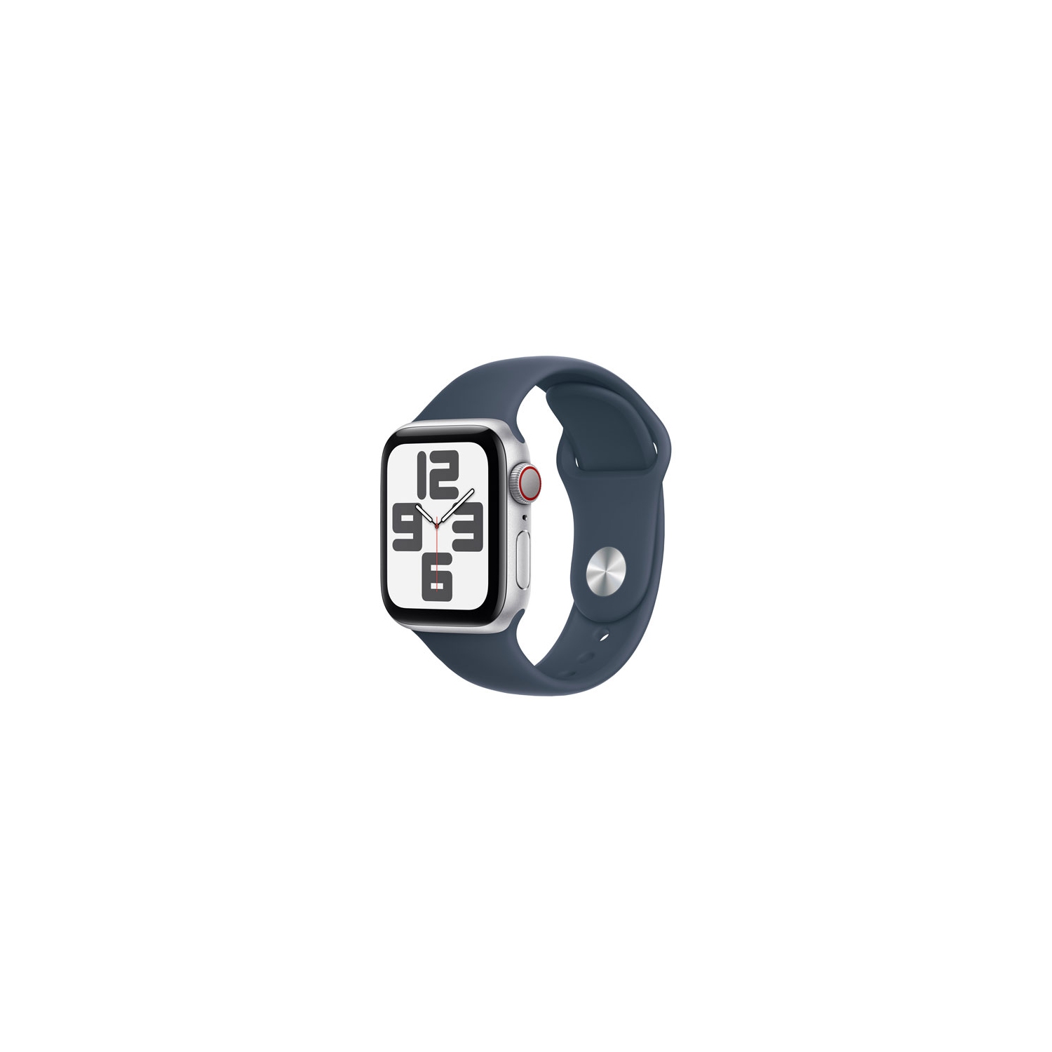 Remis à neuf - Apple Watch SE (GPS + 40&nbsp;mm connectivité cellulaire) avec boîtier en aluminium argenté et bracelet sport bleu tempête -