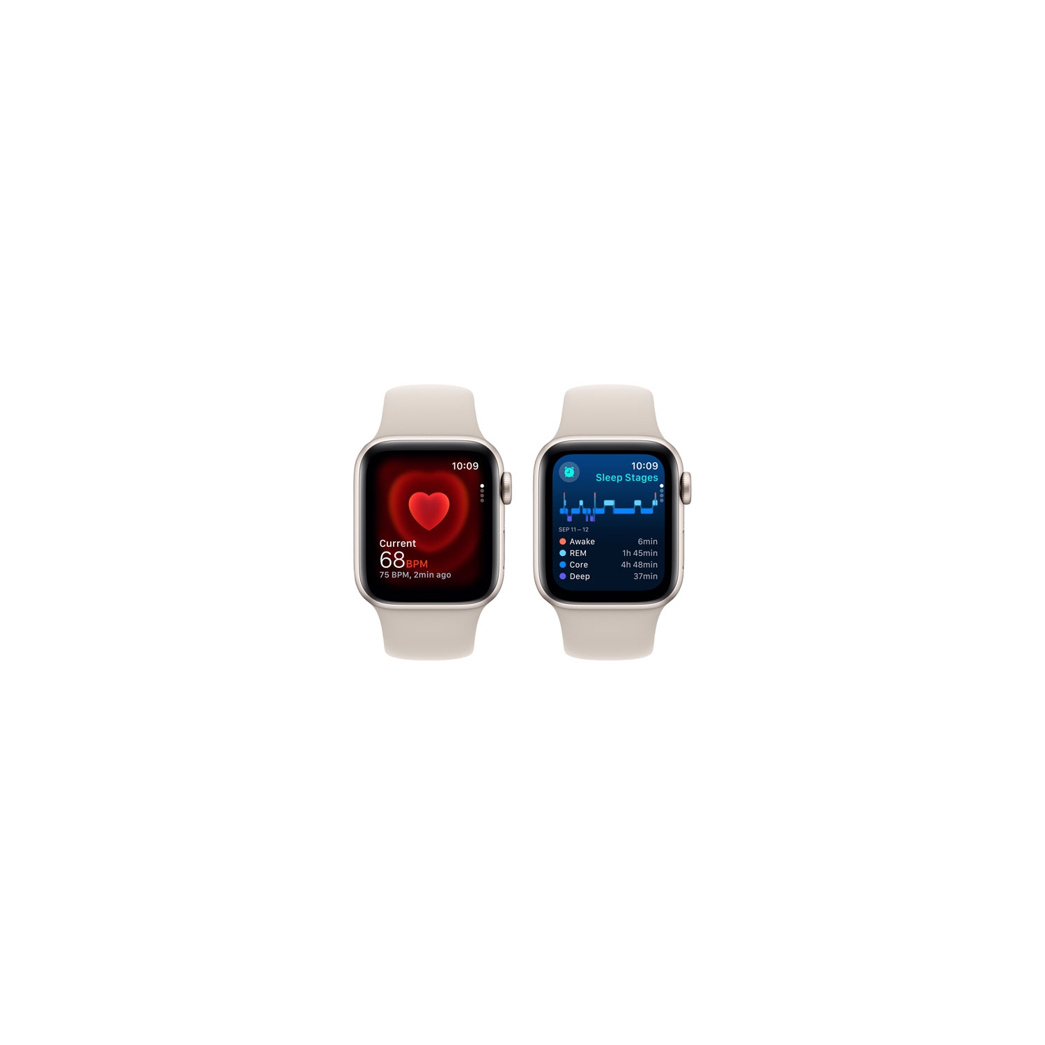 Refurbished - Apple Watch SE (GPS) 40mm Starlight Aluminum Case with Starlight Sport Band - Small / Medium