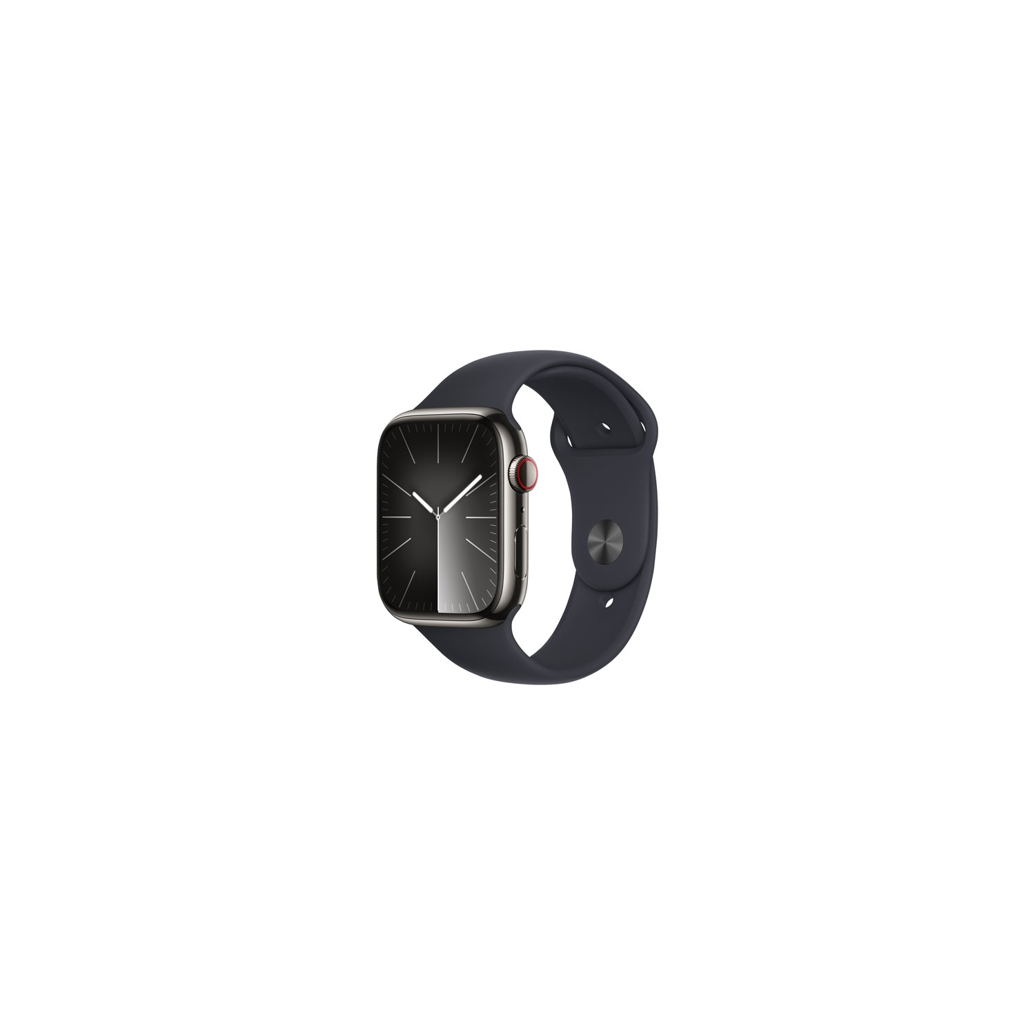Remis à neuf - Apple Watch Series 9 (GPS + 45&nbsp;mm connectivité cellulaire) avec boîtier en acier inoxydable graphite et bracelet sport minuit -