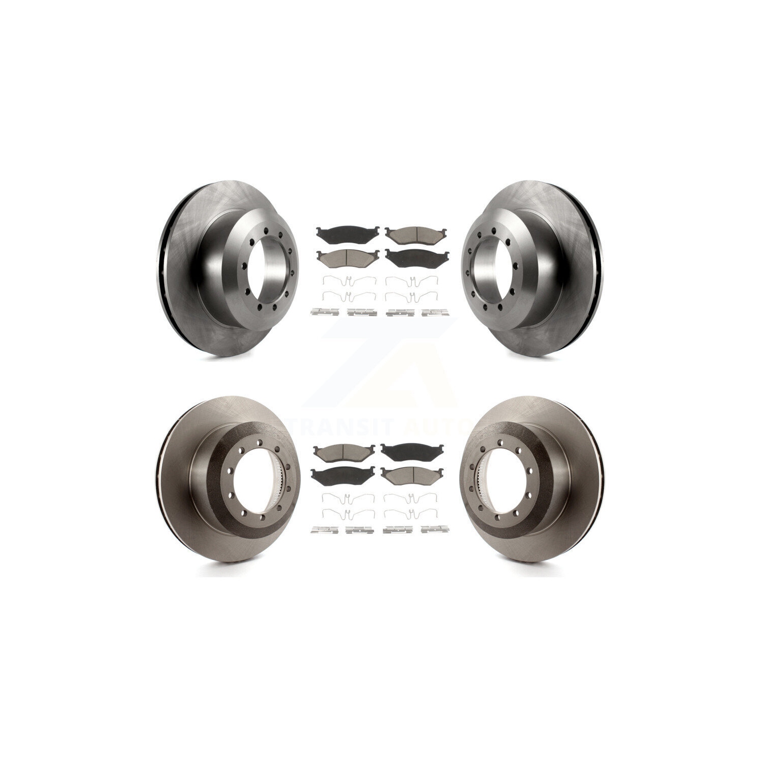 Front Rear Brake Rotors & Ceramic Pad Kit For Ford F-53 Motorhome Chassis F-59 Commercial K8C-101360