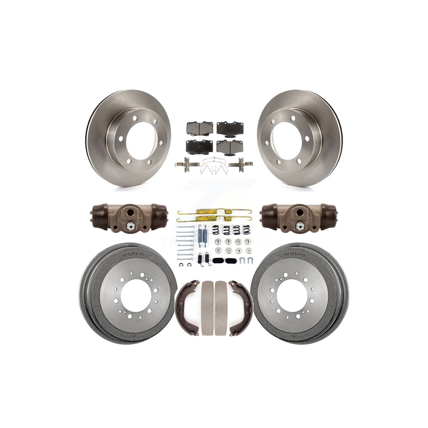 Front Rear Brake Rotor Ceramic Pad And Drum Kit For Toyota Tacoma With 6 Lug Wheels K8T-102326