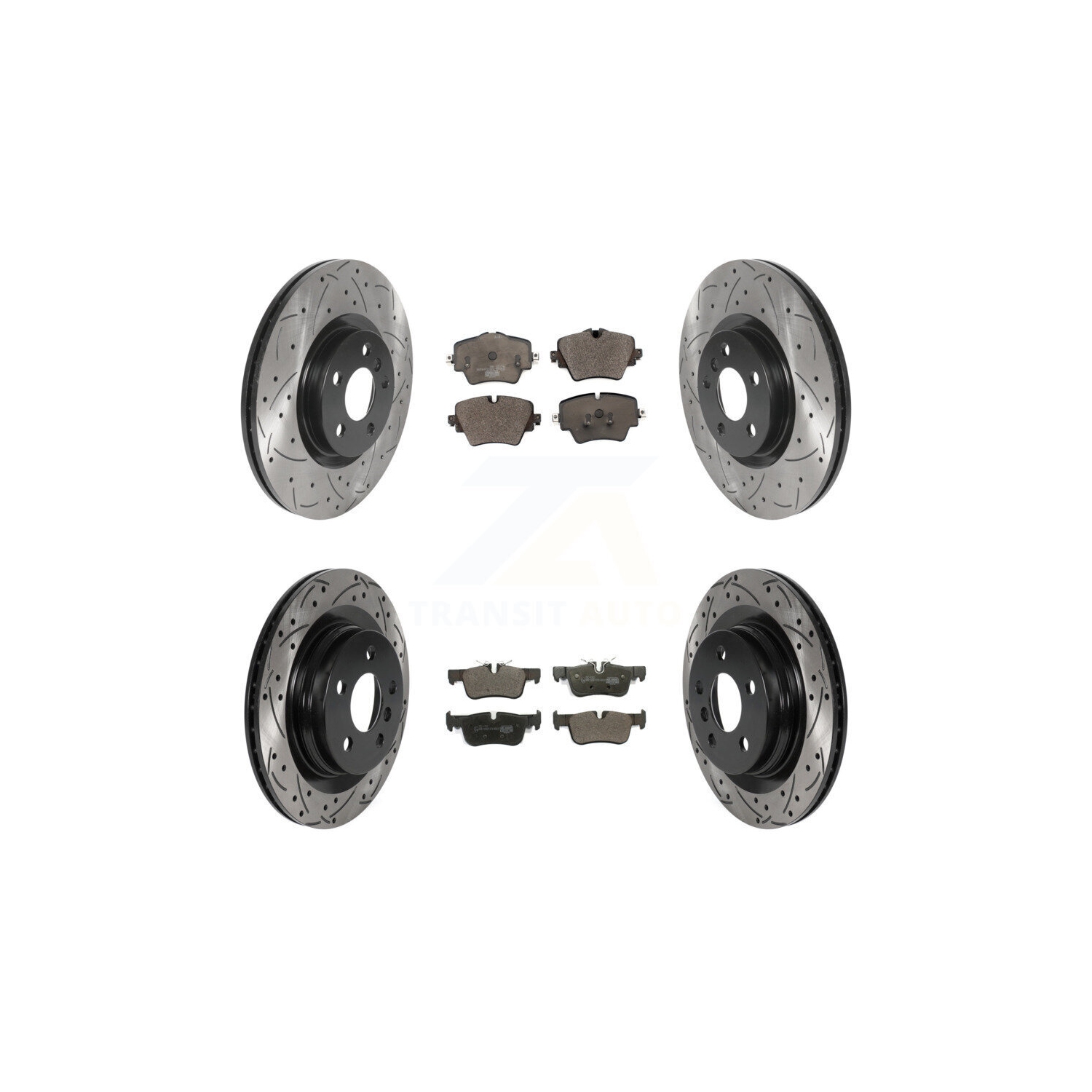 Front Rear Drilled Slot Brake Rotors Ceramic Pad Kit For BMW X1 X2 Mini Cooper Countryman KDT-100902