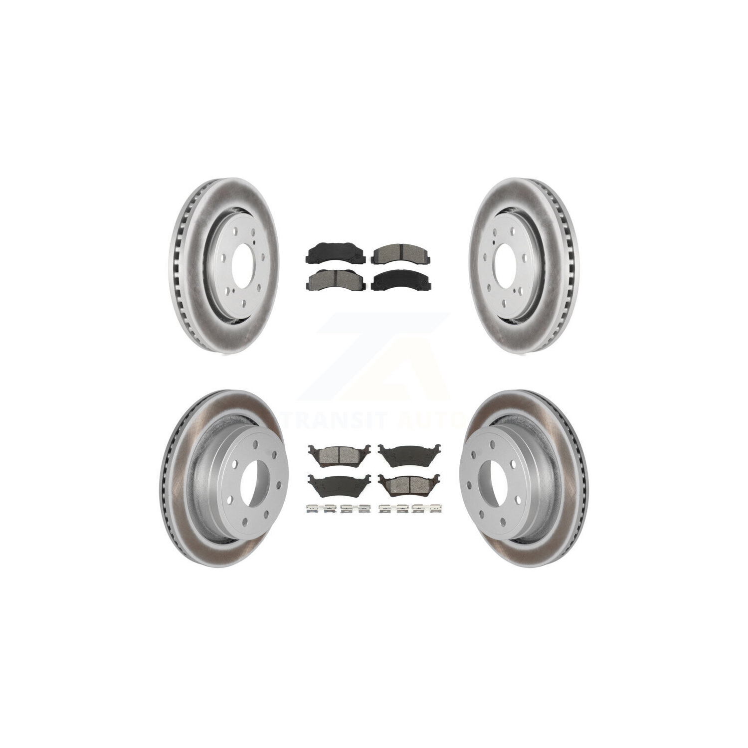 Plaquettes semi-métalliques de disques de frein avant arrière pour Ford F-150 12-14 avec roues à 7 écrous KGS-100654